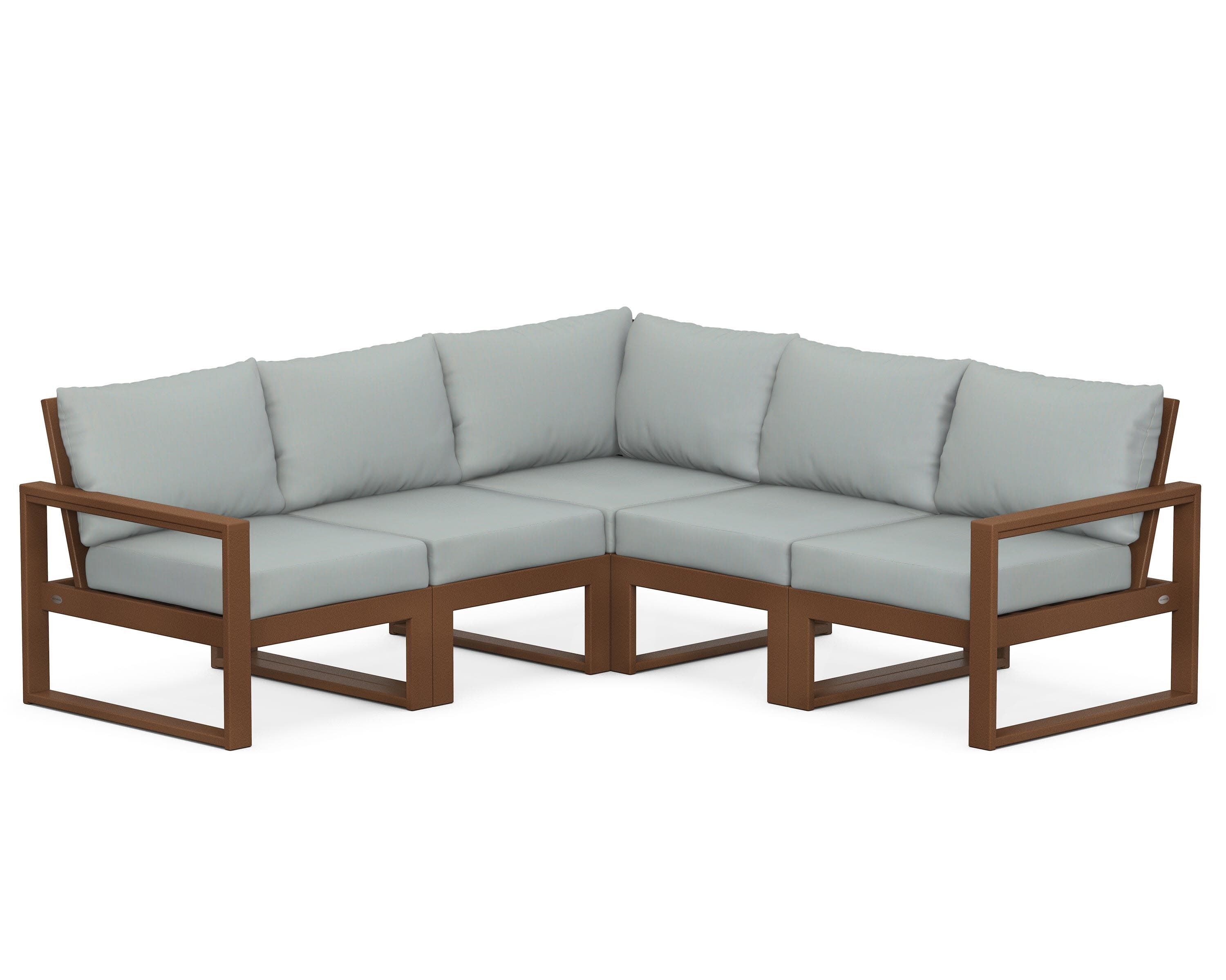 EDGE 5-Piece Modular Deep Seating Set in Teak / Spa