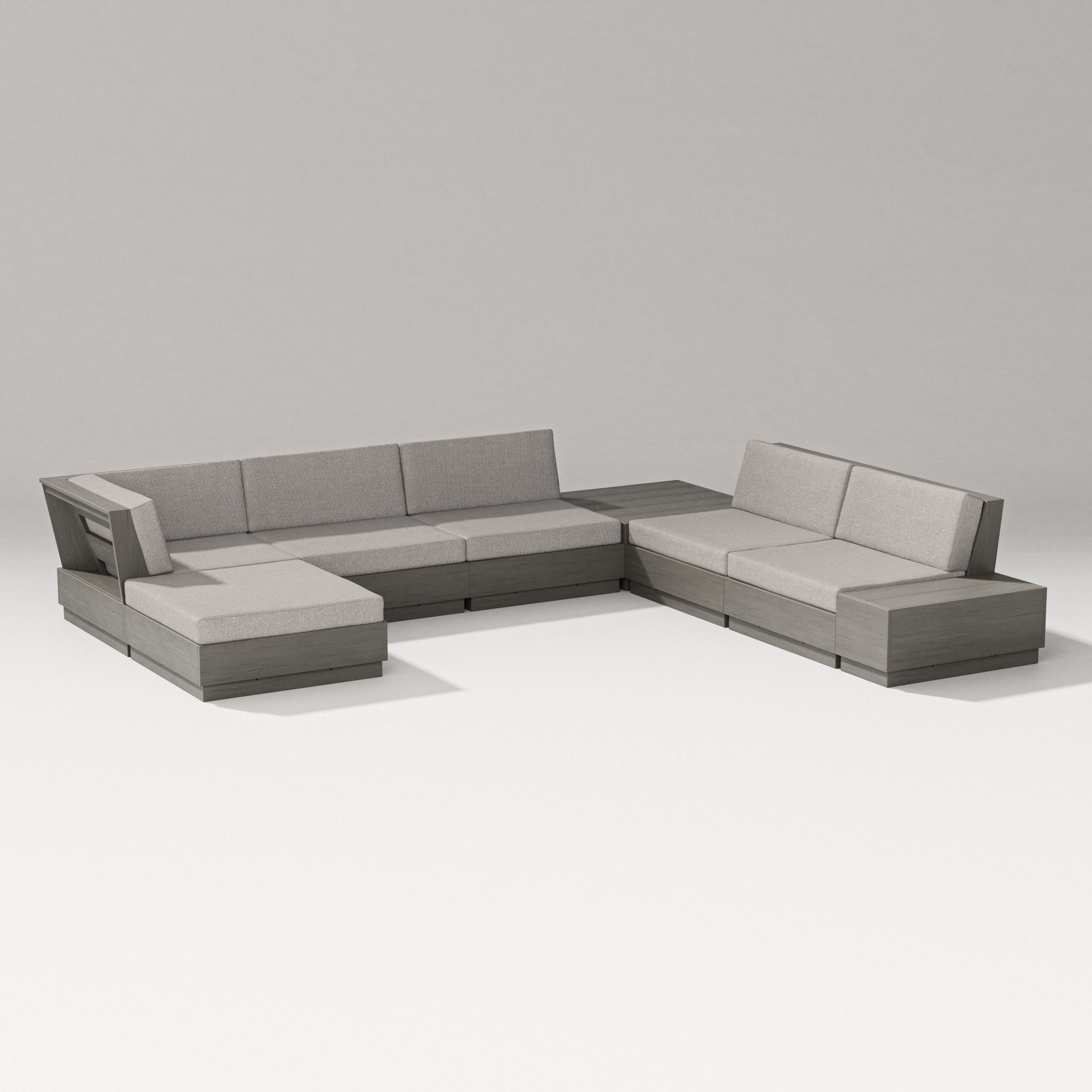 Elevate 8-Piece Corner Sectional in Driftwood / Weathered Tweed