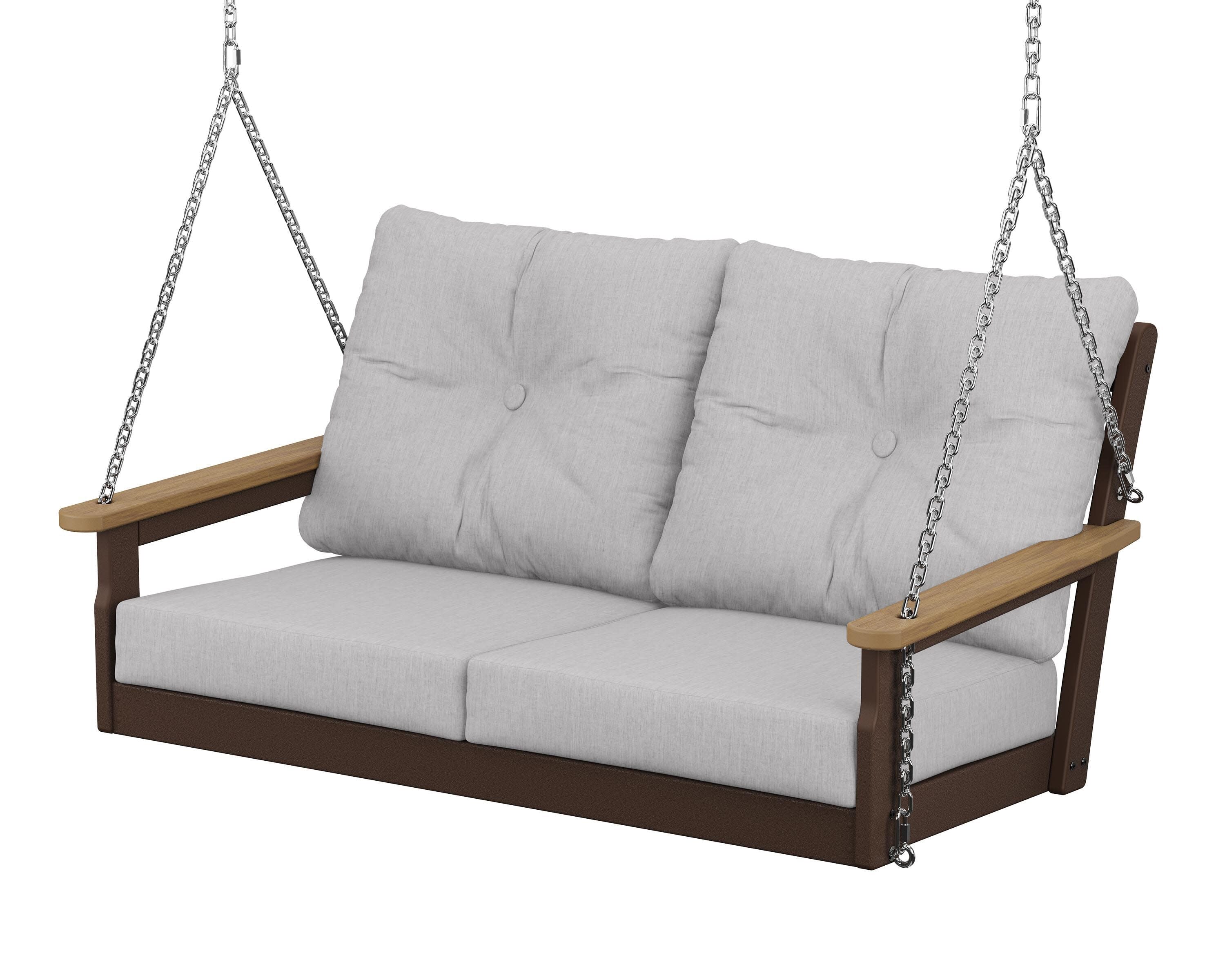 Vineyard Deep Seating Swing in Mahogany / Natural / Granite