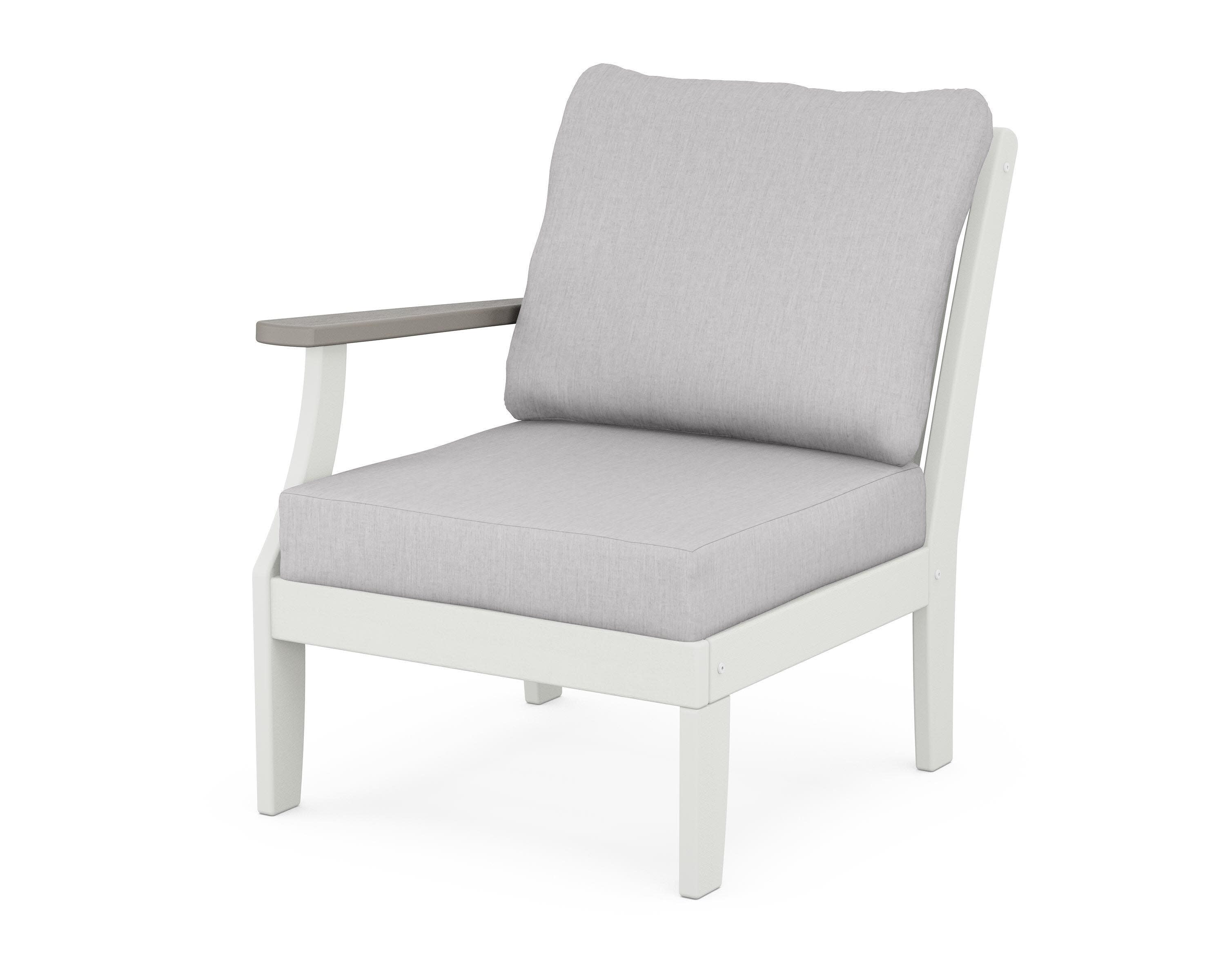 Braxton Modular Left Arm Chair in White / Driftwood / Granite