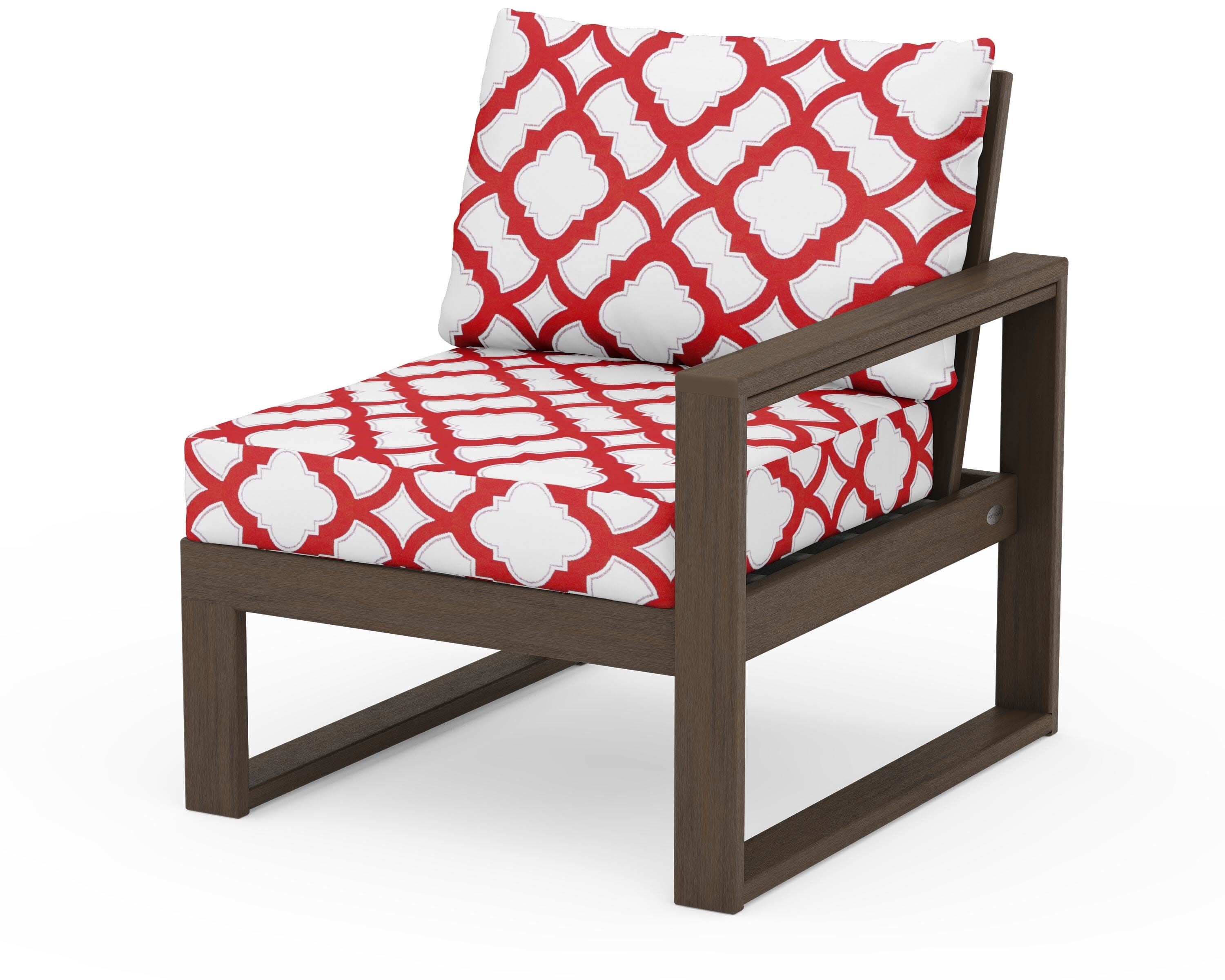 EDGE Modular Right Arm Chair in Kona / Trellis Crimson