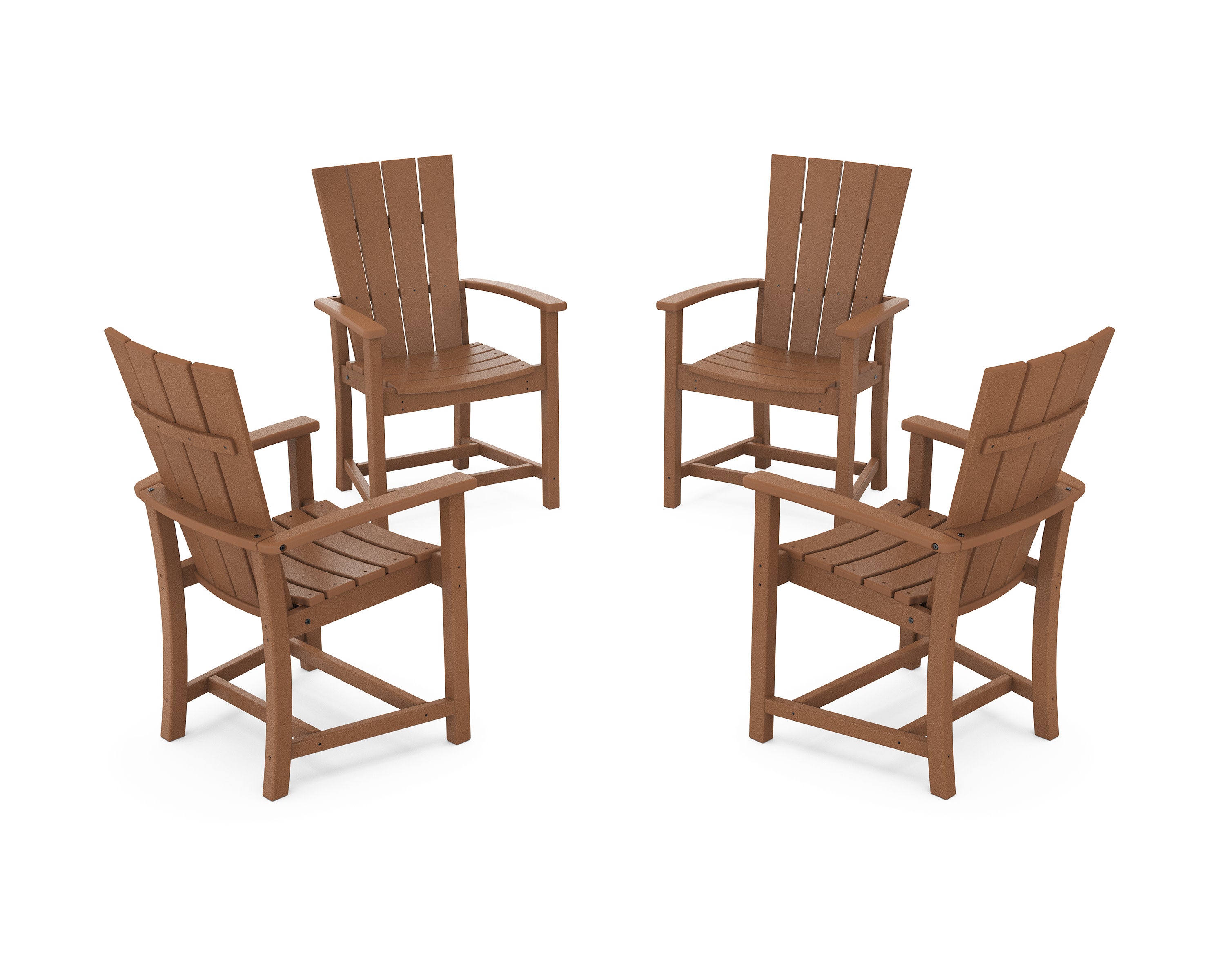 Quattro 4-Piece Upright Adirondack Conversation Set in Teak