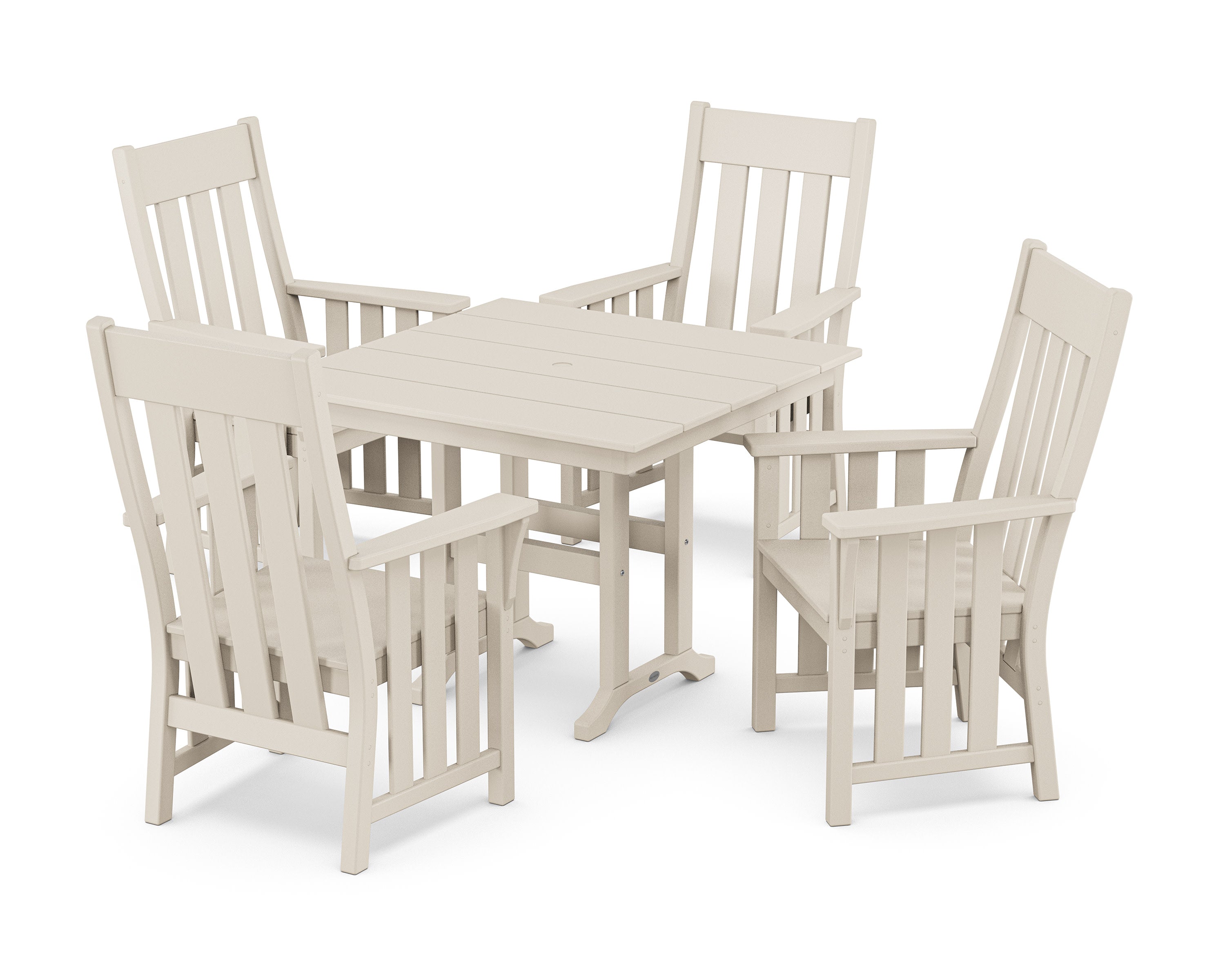Acadia 5-Piece Farmhouse Dining Set in White