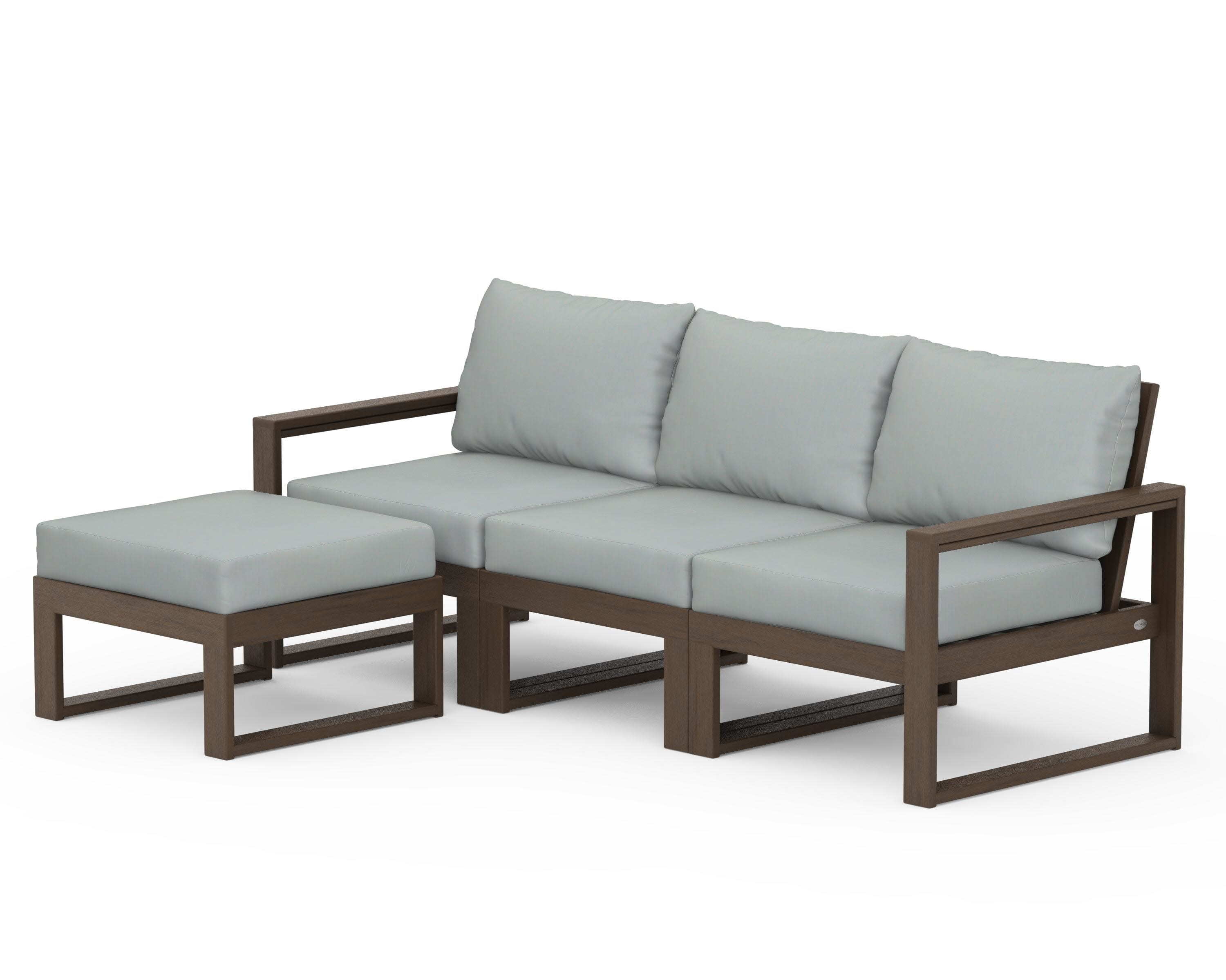 EDGE 4-Piece Modular Deep Seating Set with Ottoman in Kona / Spa
