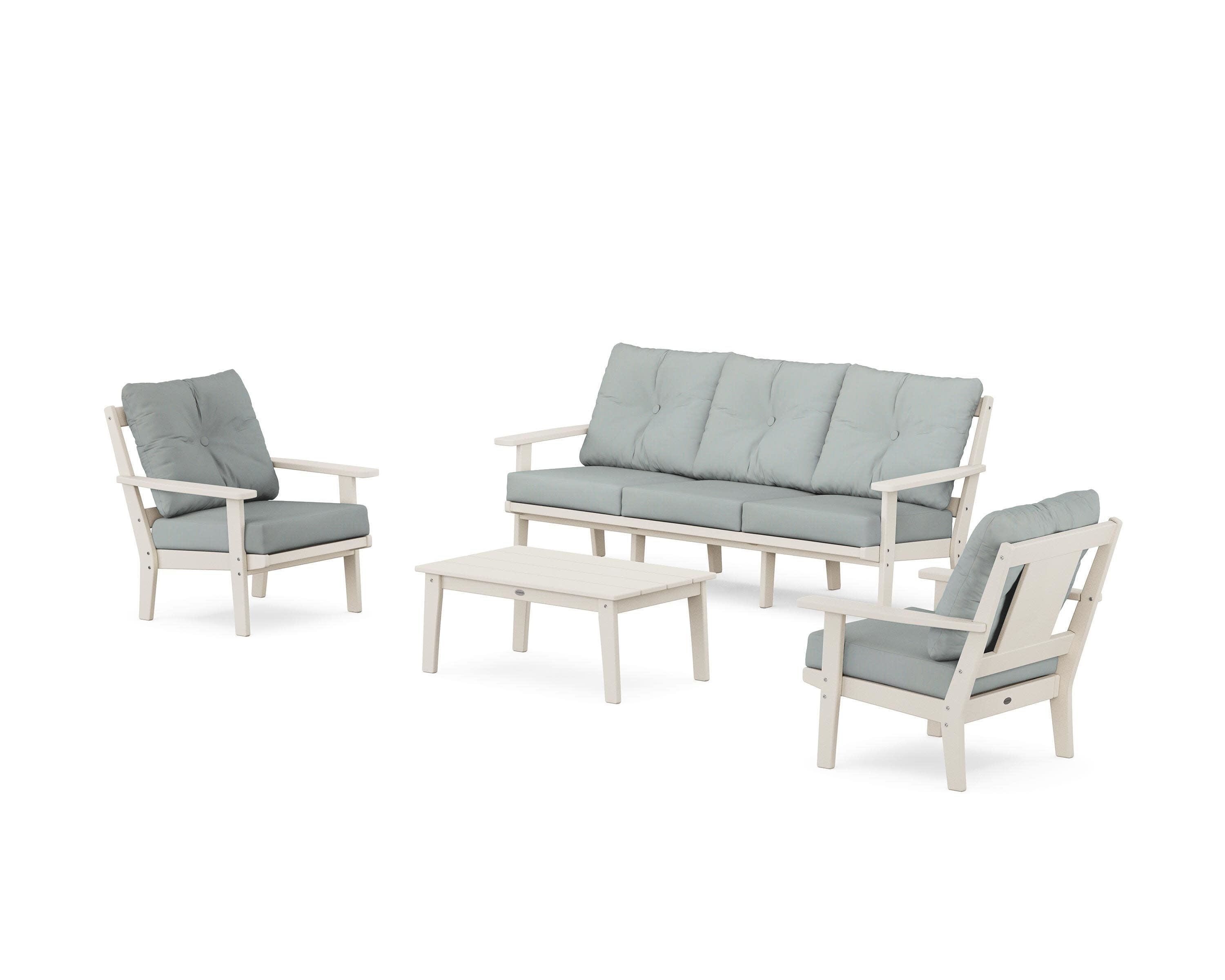 Prairie 4-Piece Deep Seating Set with Sofa in Sand / Spa