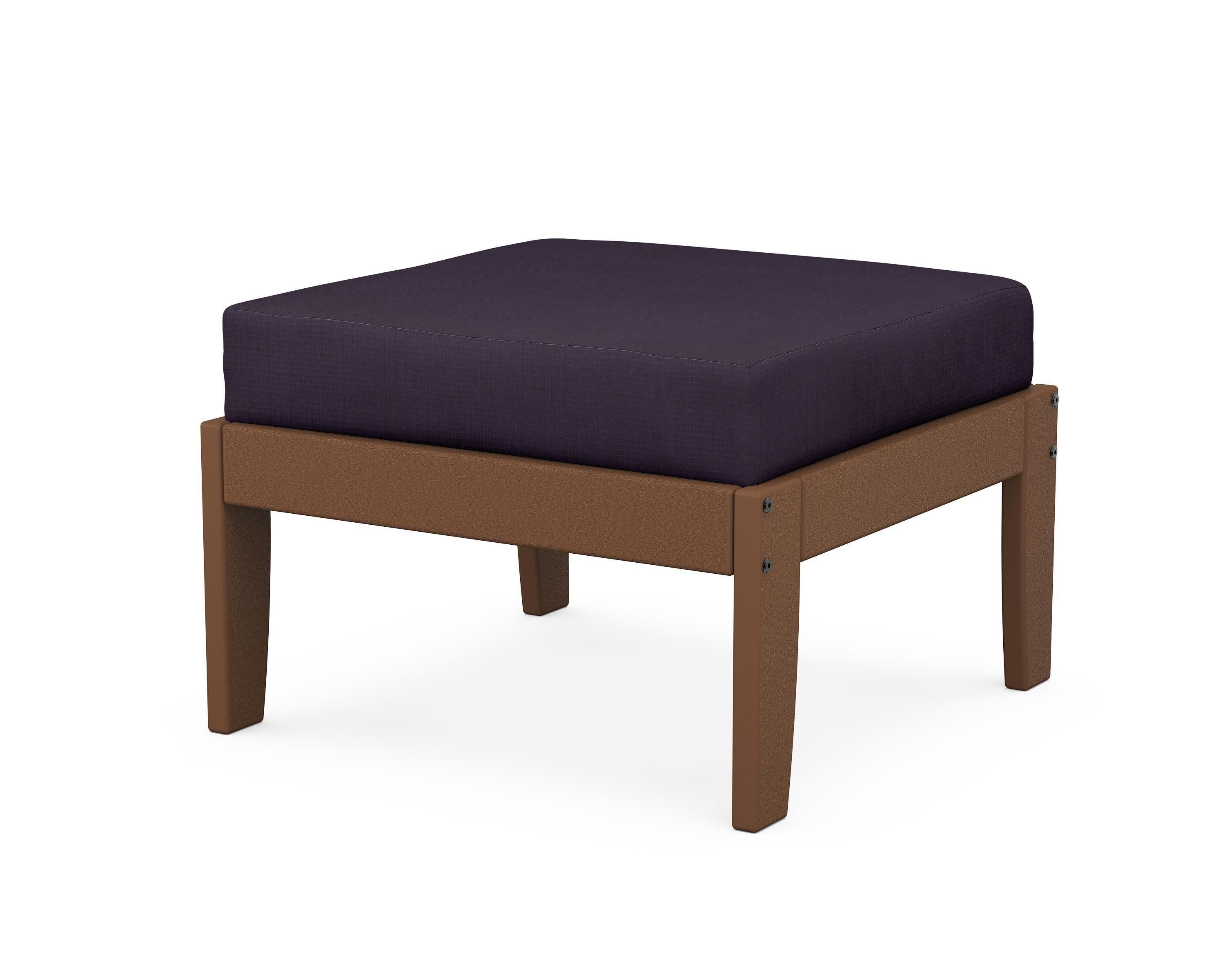 Modular Ottoman - Classic in Teak / Navy Linen