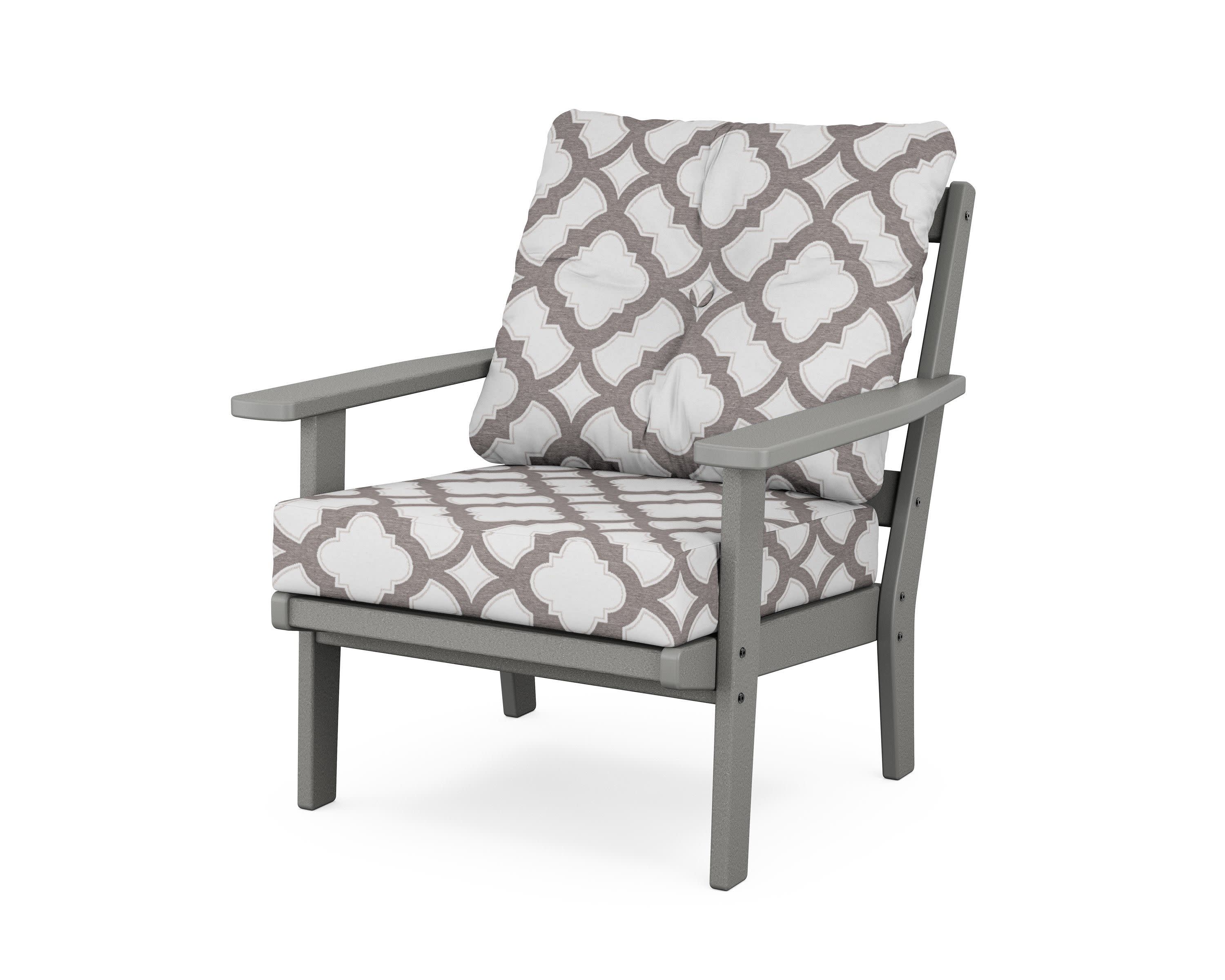 Oxford Deep Seating Chair in Slate Grey / Trellis Grey Mist
