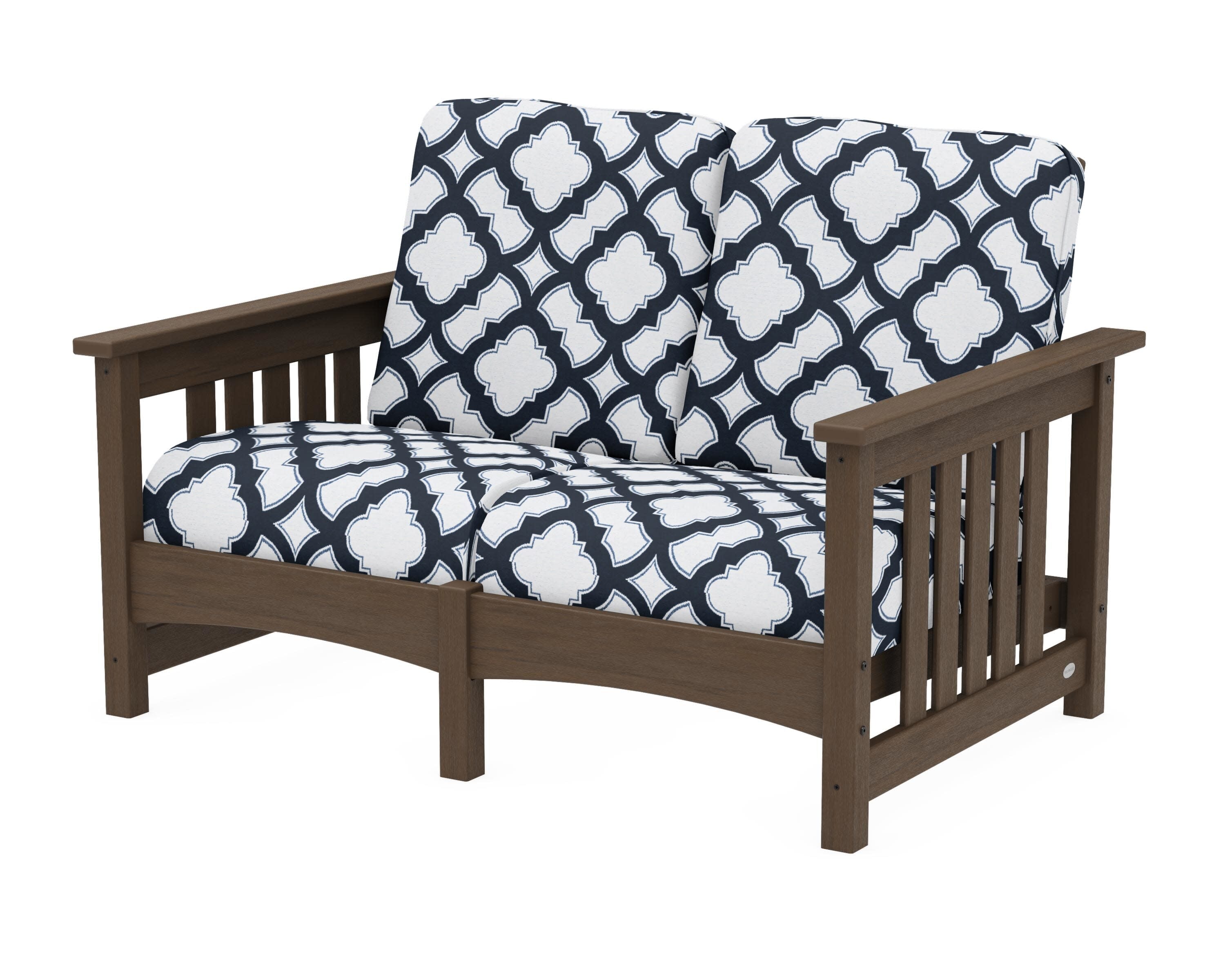 Club Mission Loveseat in Kona / Trellis Marine Indigo
