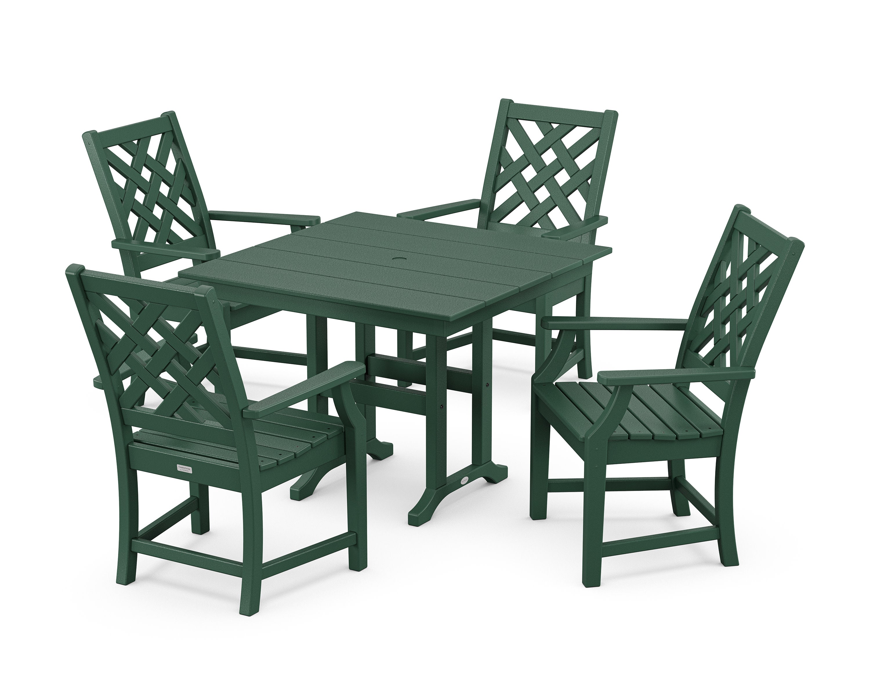 Wovendale 5-Piece Farmhouse Dining Set in Green