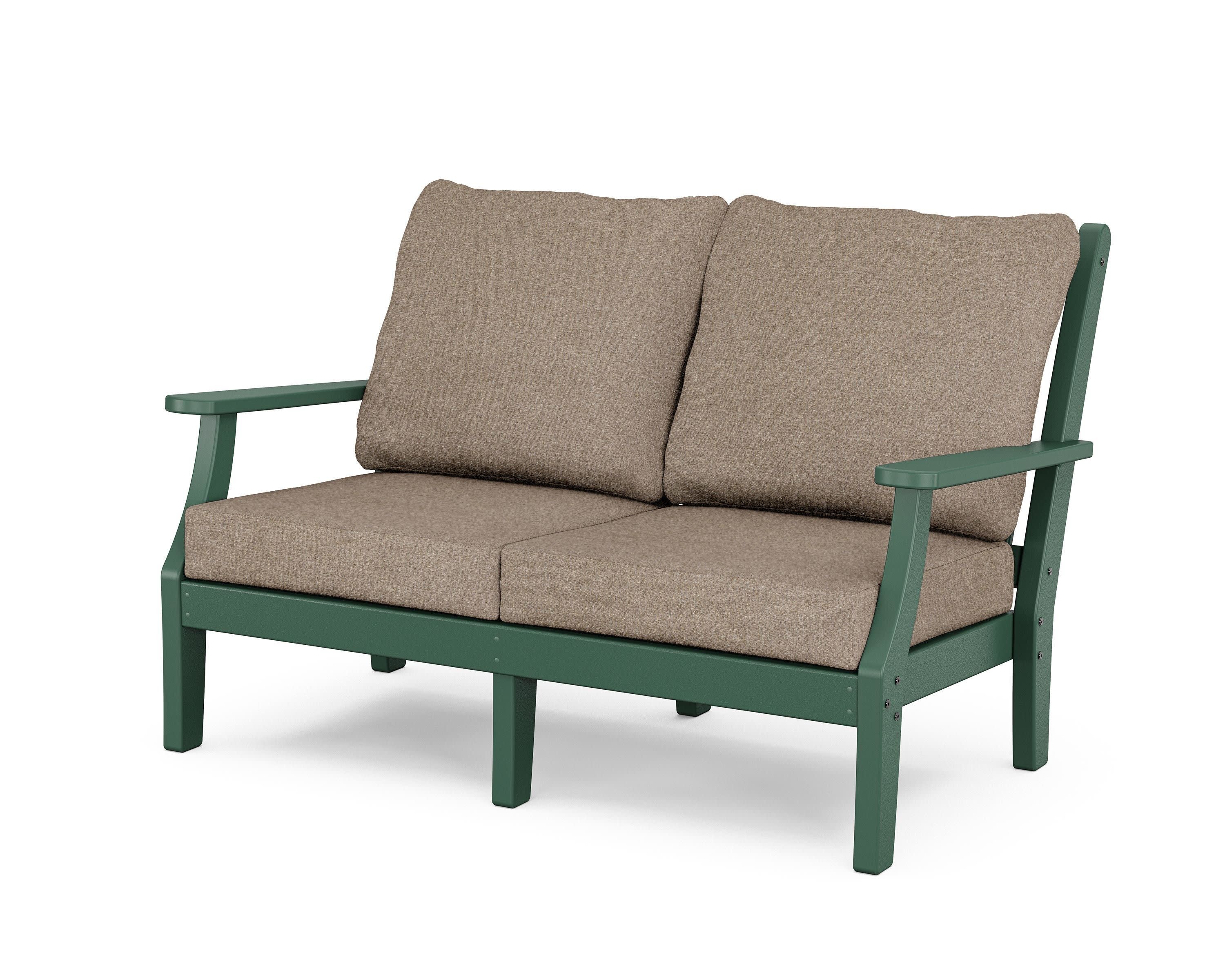 Wovendale Deep Seating Loveseat in Green / Spiced Burlap