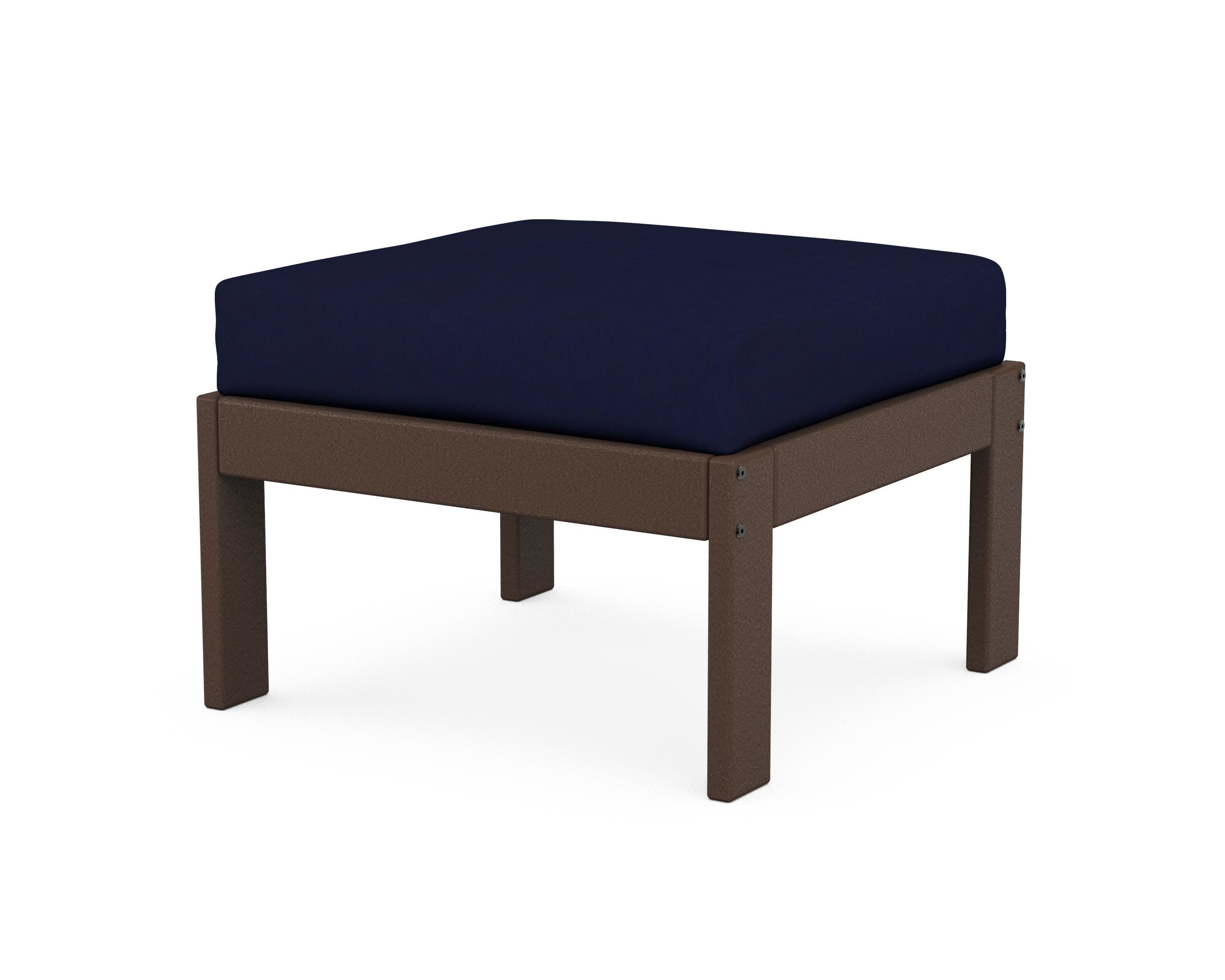Vineyard Modular Ottoman in Mahogany / Navy