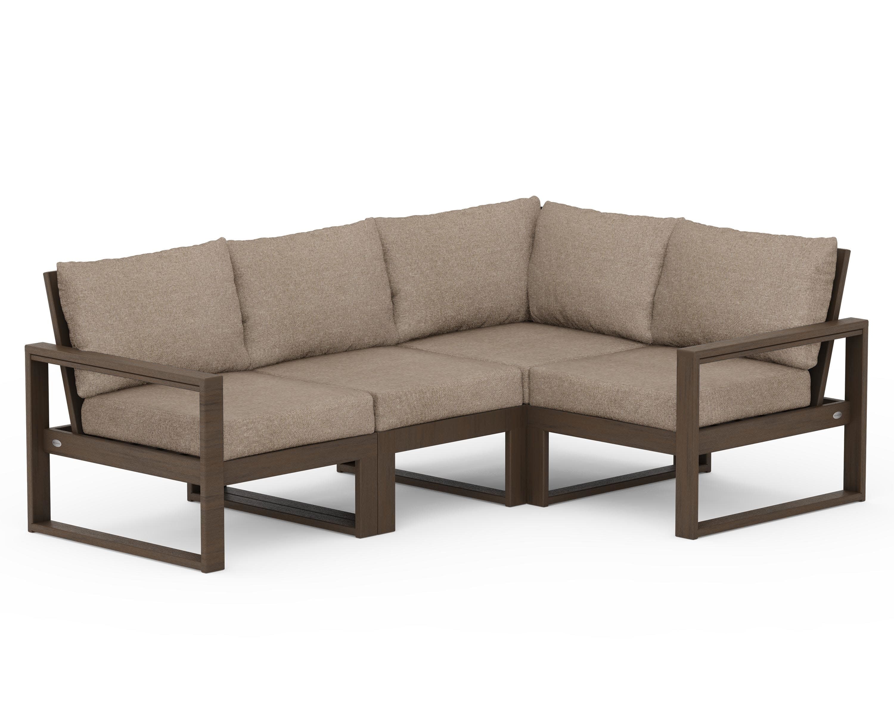 EDGE 4-Piece Modular Deep Seating Set in Kona / Spiced Burlap