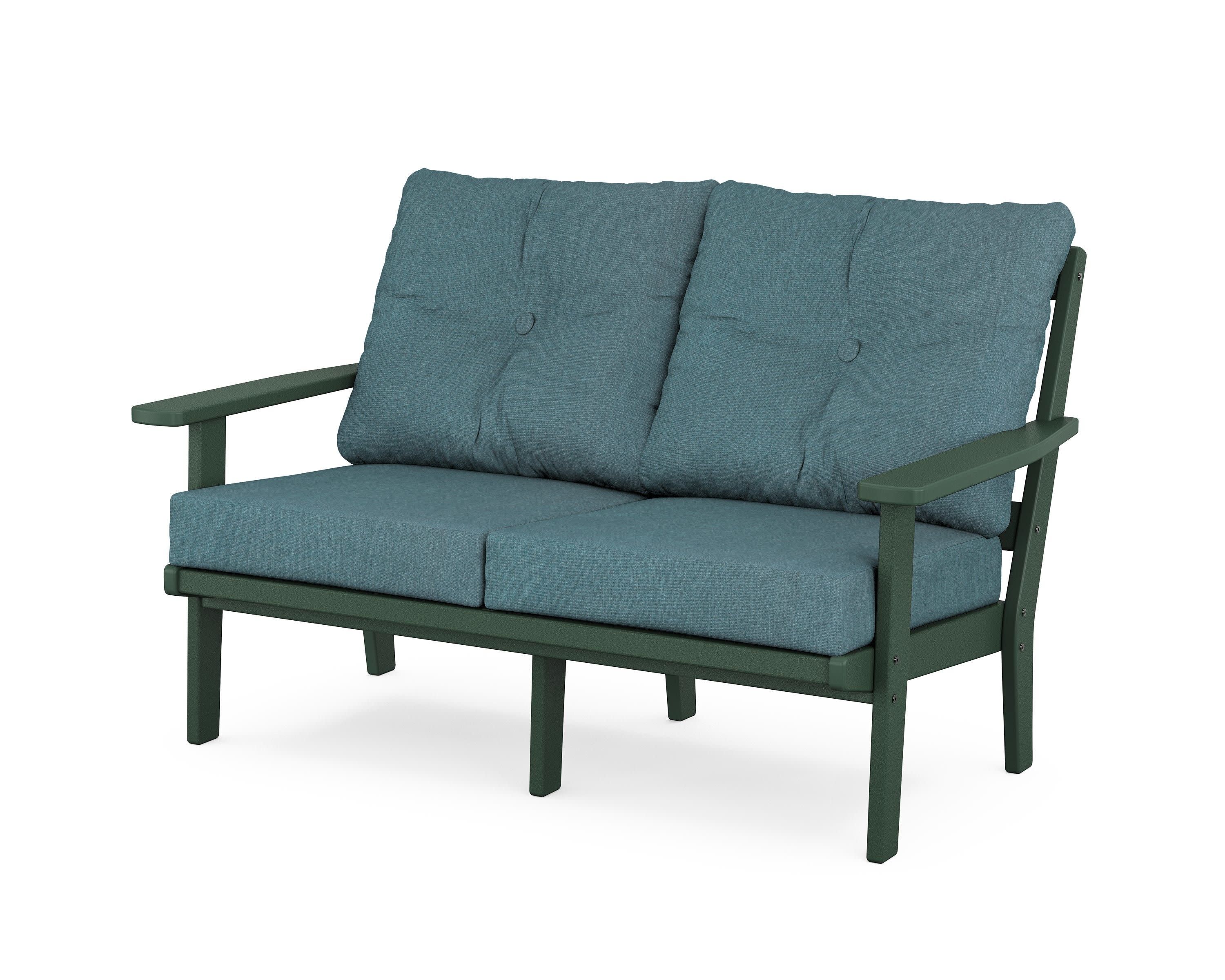 Oxford Deep SeatingLoveseat in Green / Ocean Teal