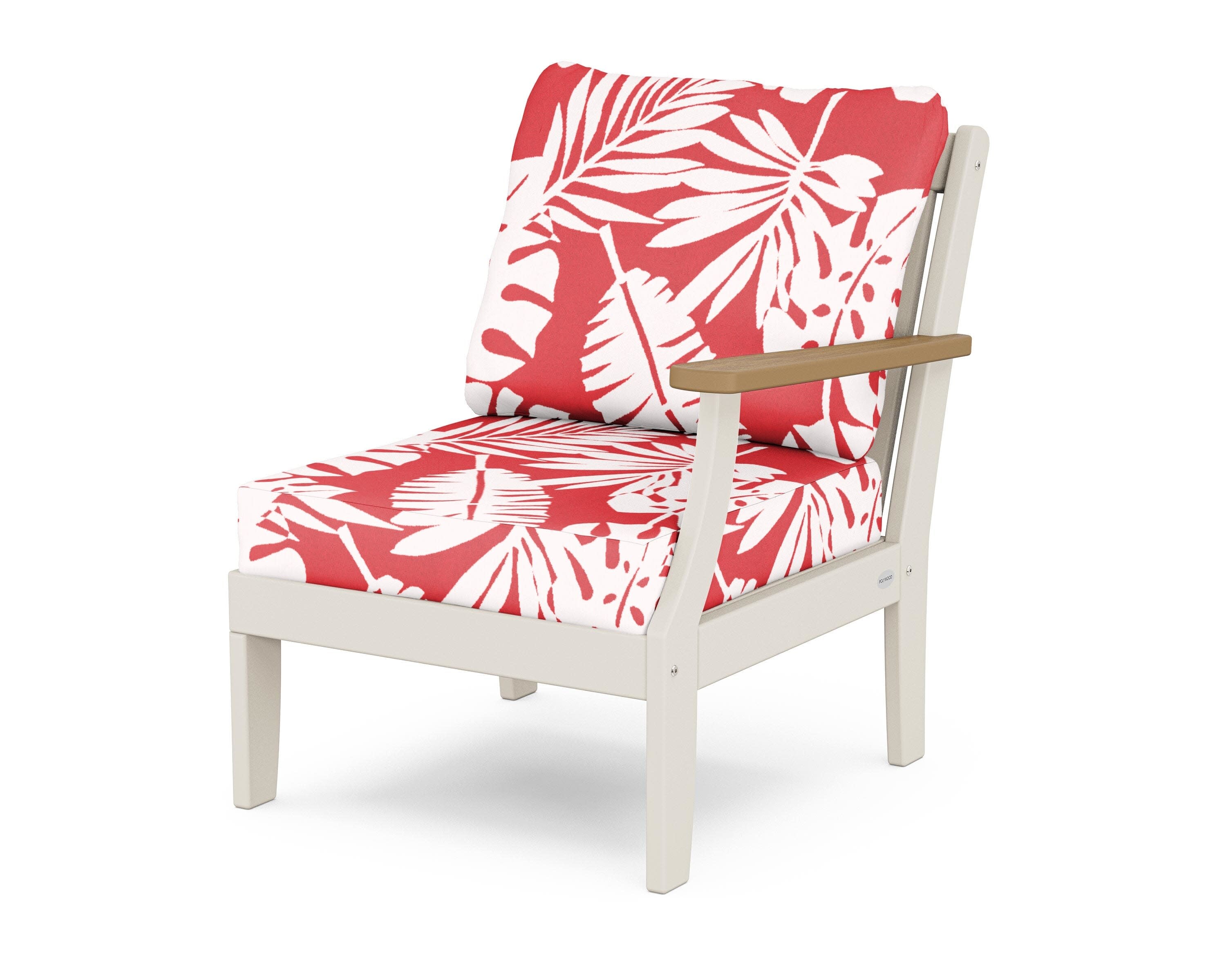 Braxton Modular Right Arm Chair in Sand / Natural / Leaf Crimson
