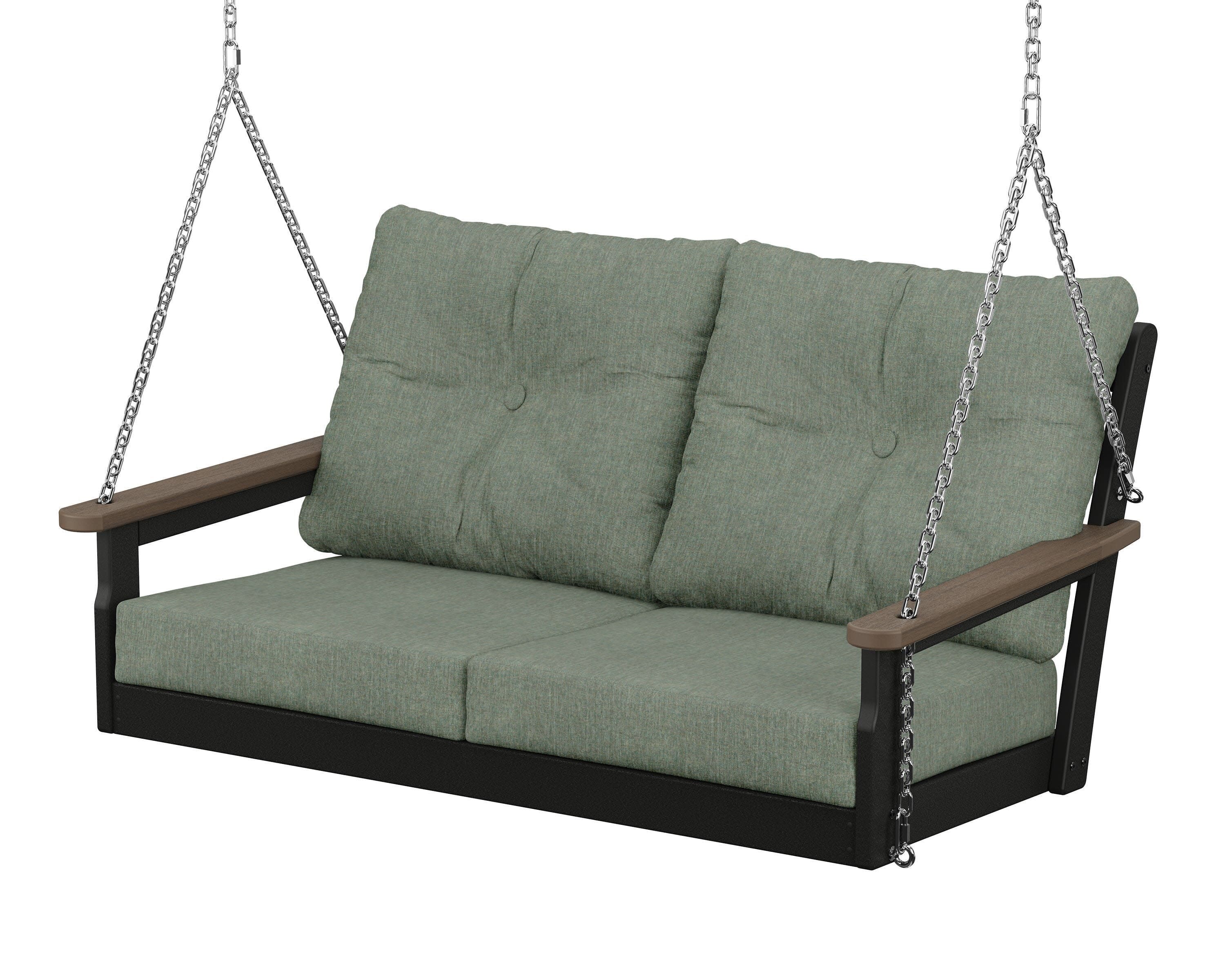 Vineyard Deep Seating Swing in Black / Kona / Cast Sage