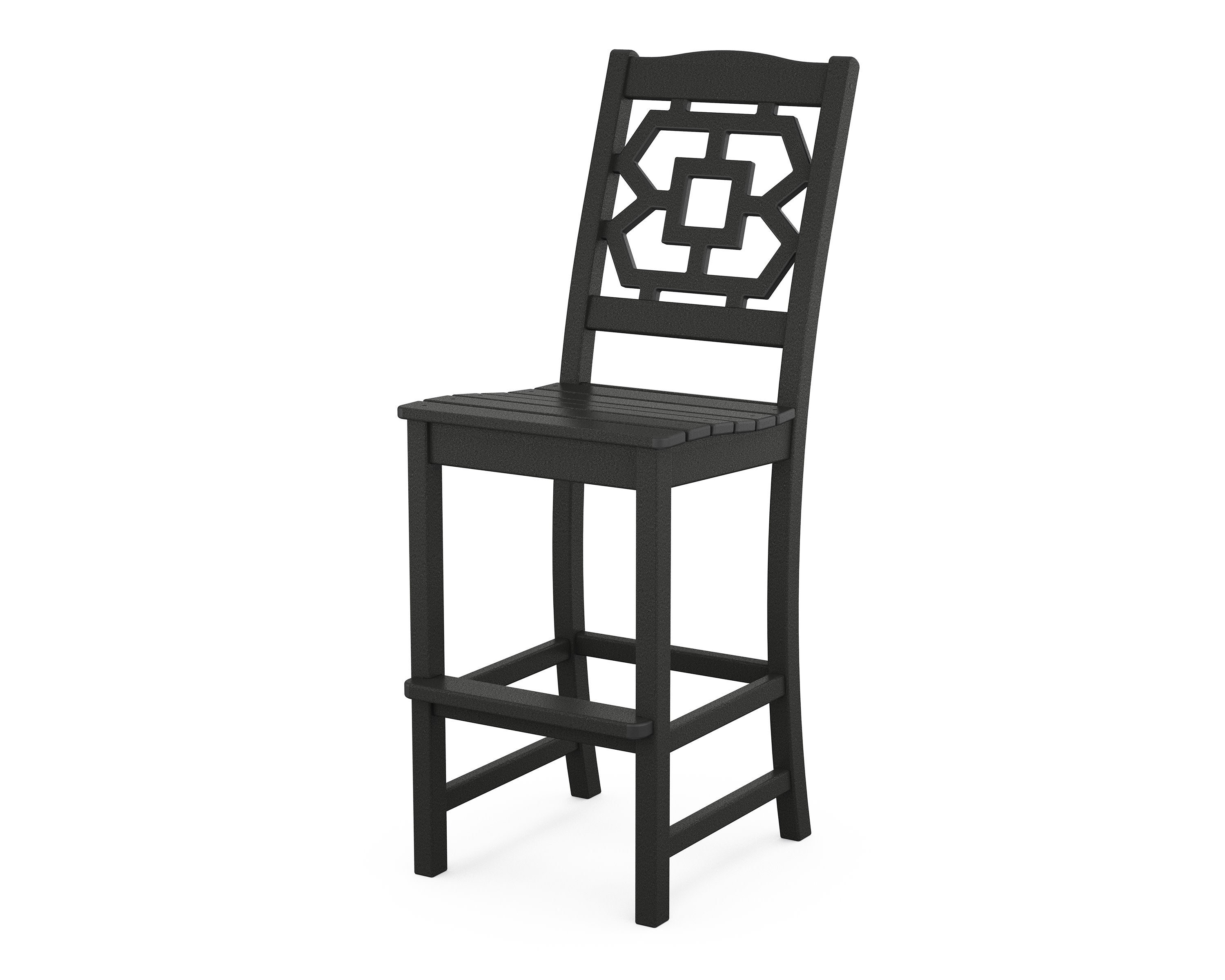 Chinoiserie Bar Side Chair in Black