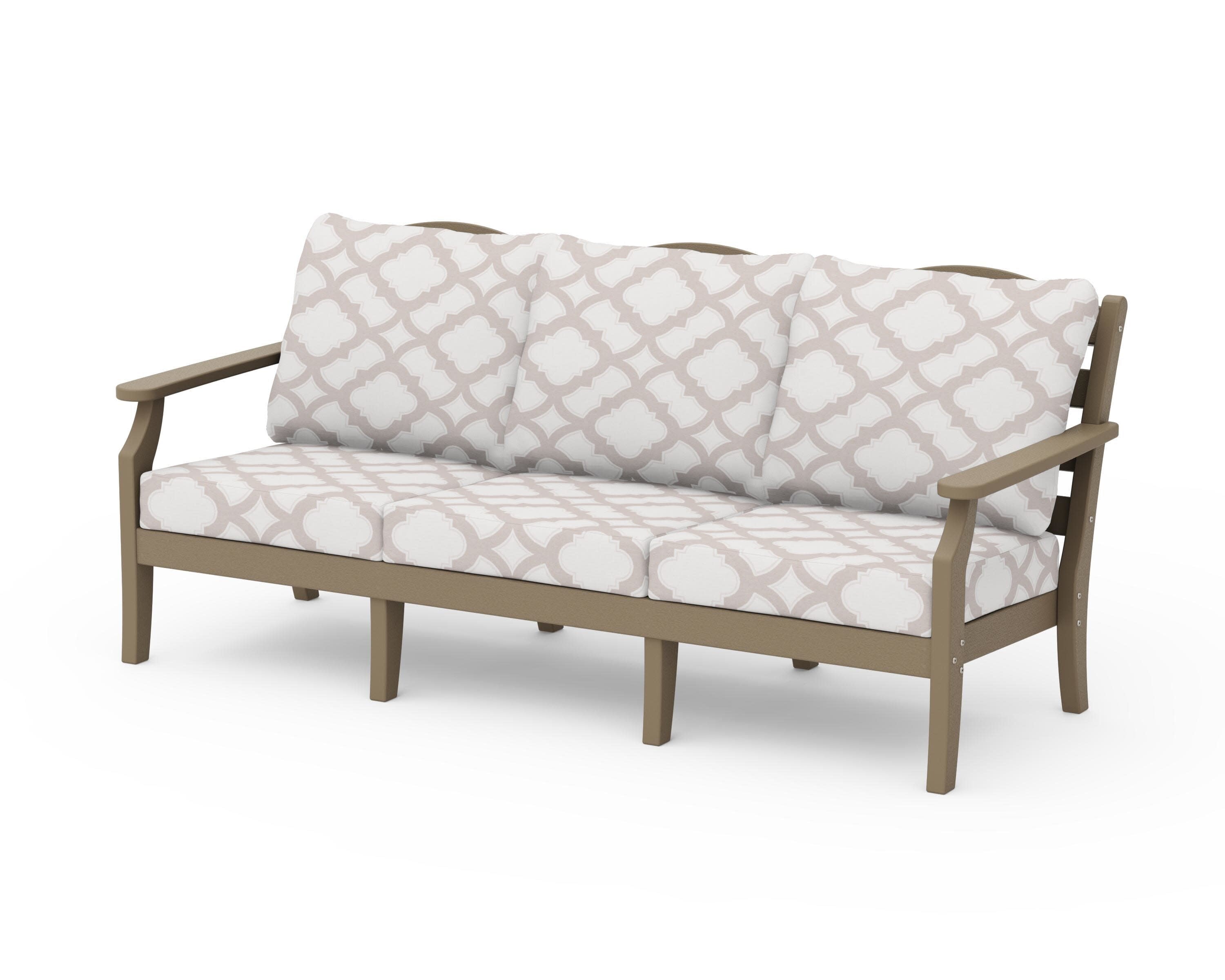 Savannah Deep Seating Sofa in Vintage Sahara / Trellis Dune Burlap