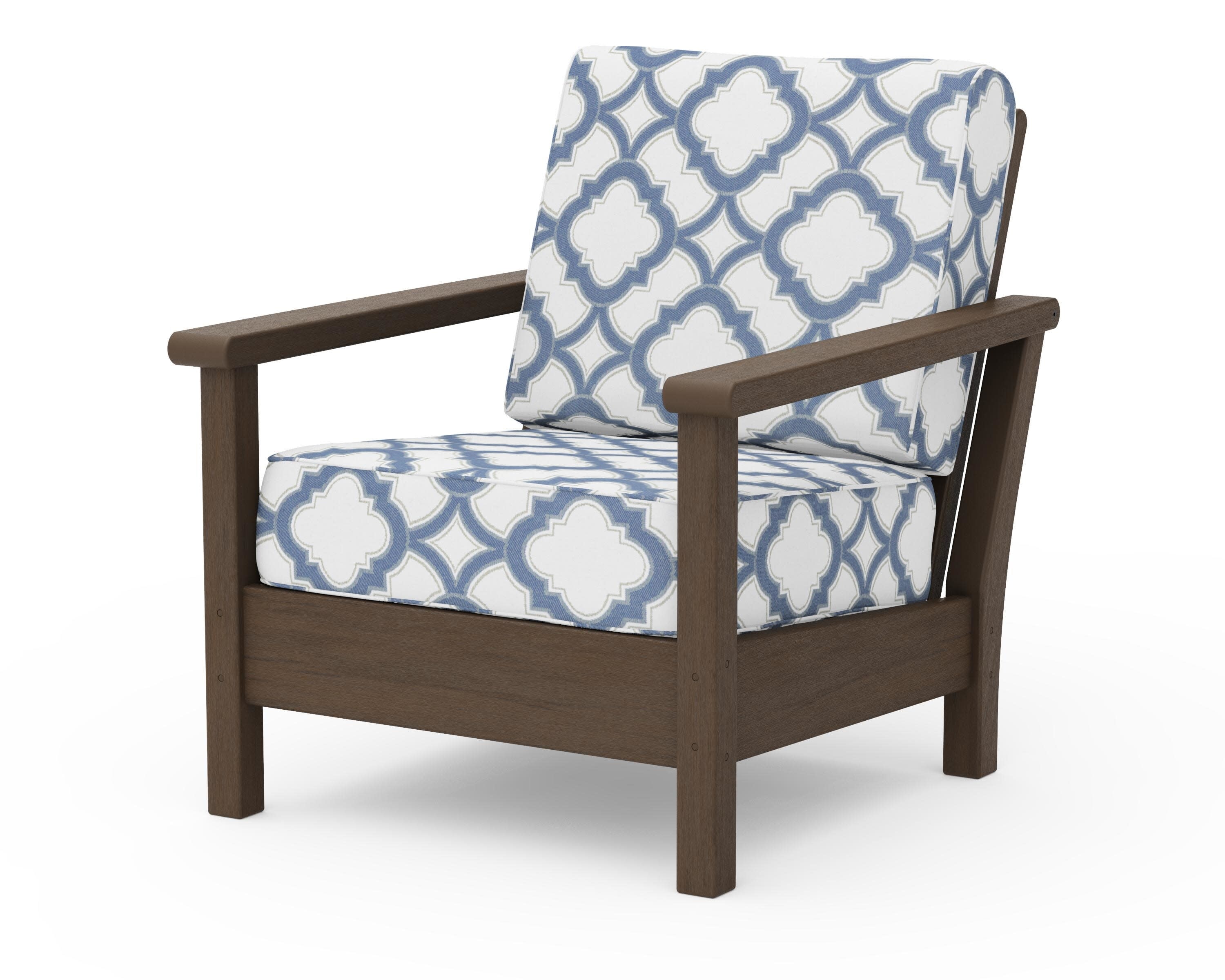 Harbour Deep Seating Chair in Kona / Trellis Sky Blue