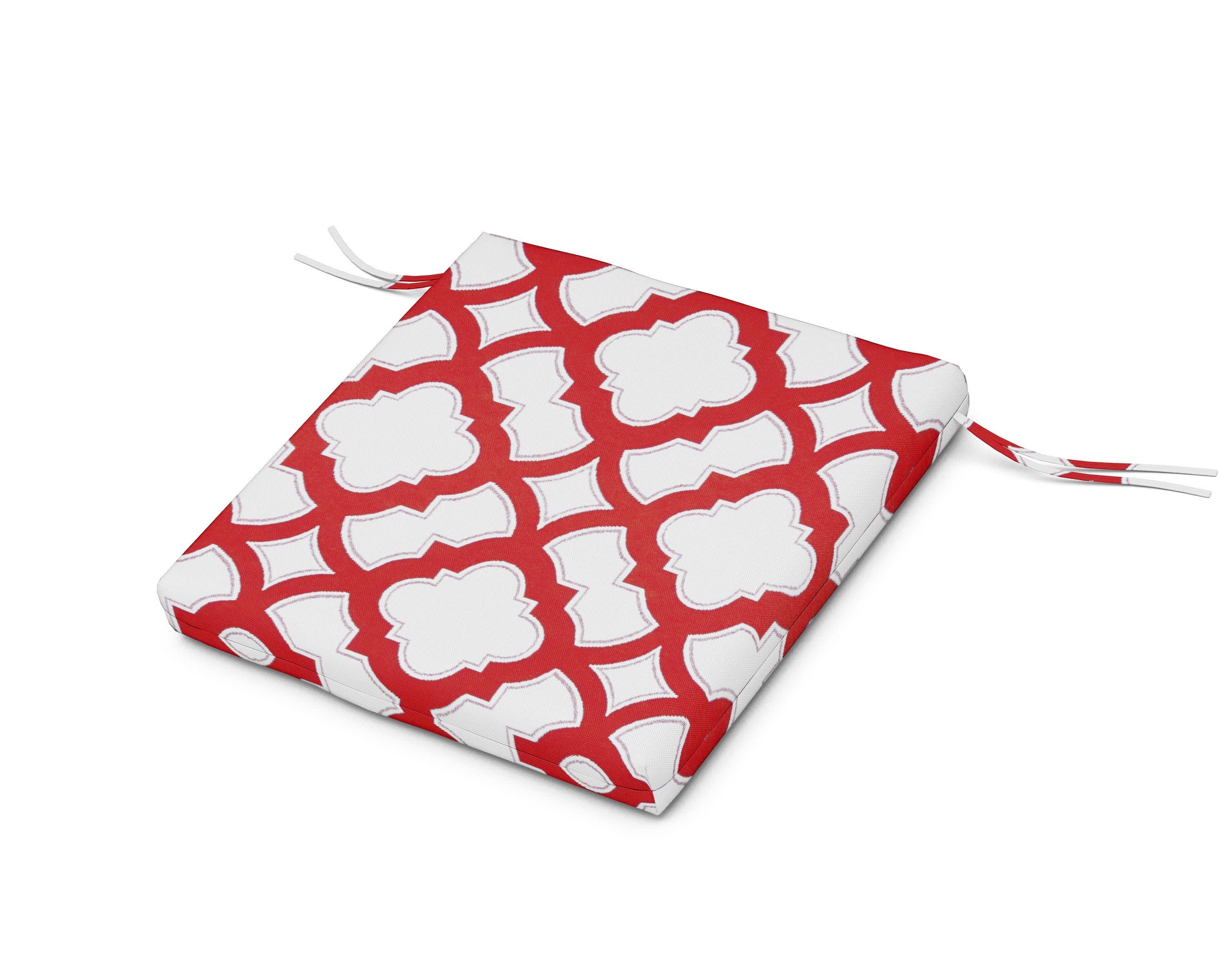 Seat Cushion 21.5"D x 21"W x 2.5"H in Trellis Crimson
