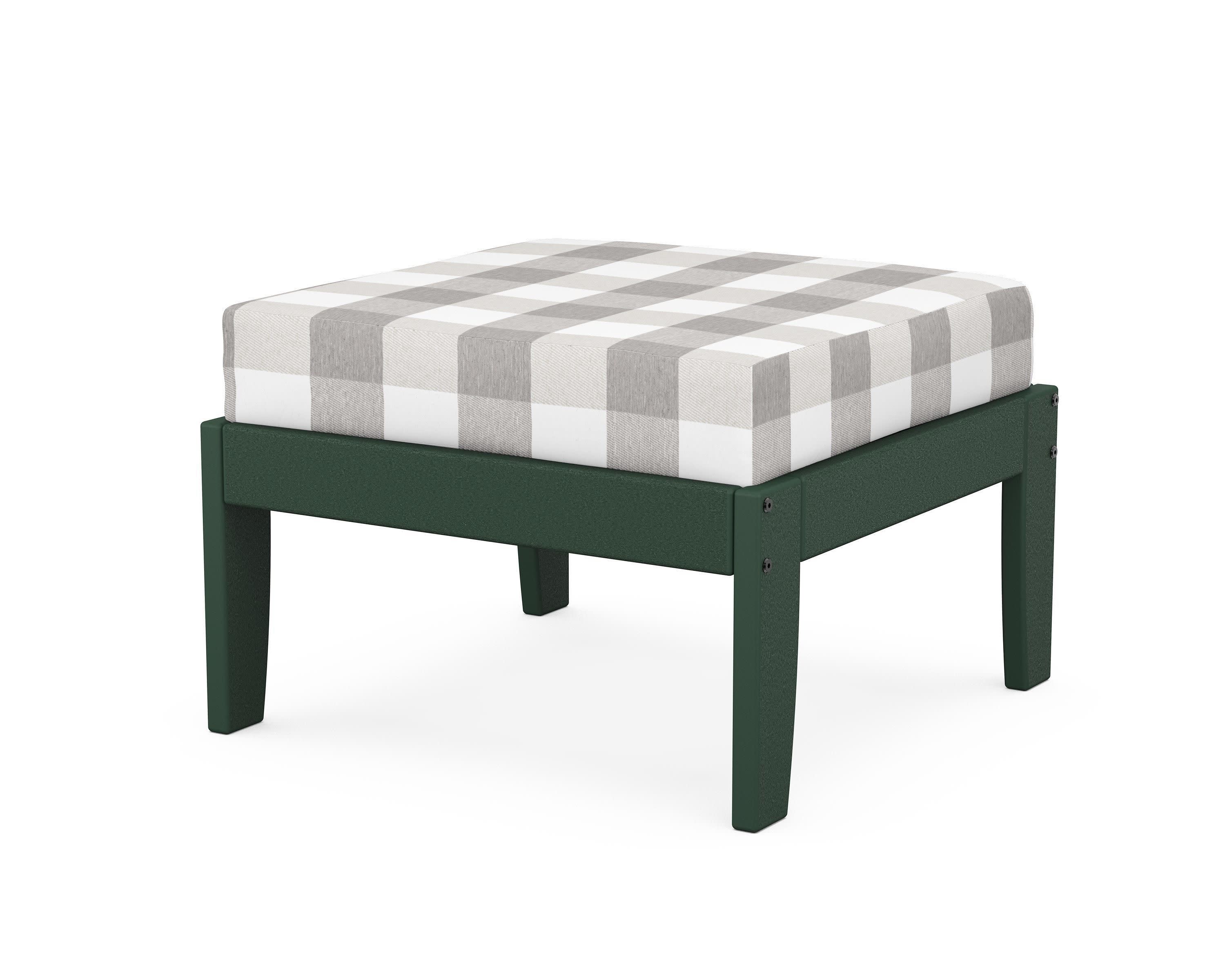 Modular Ottoman - Classic in Green / Buffalo Plaid Grey Mist