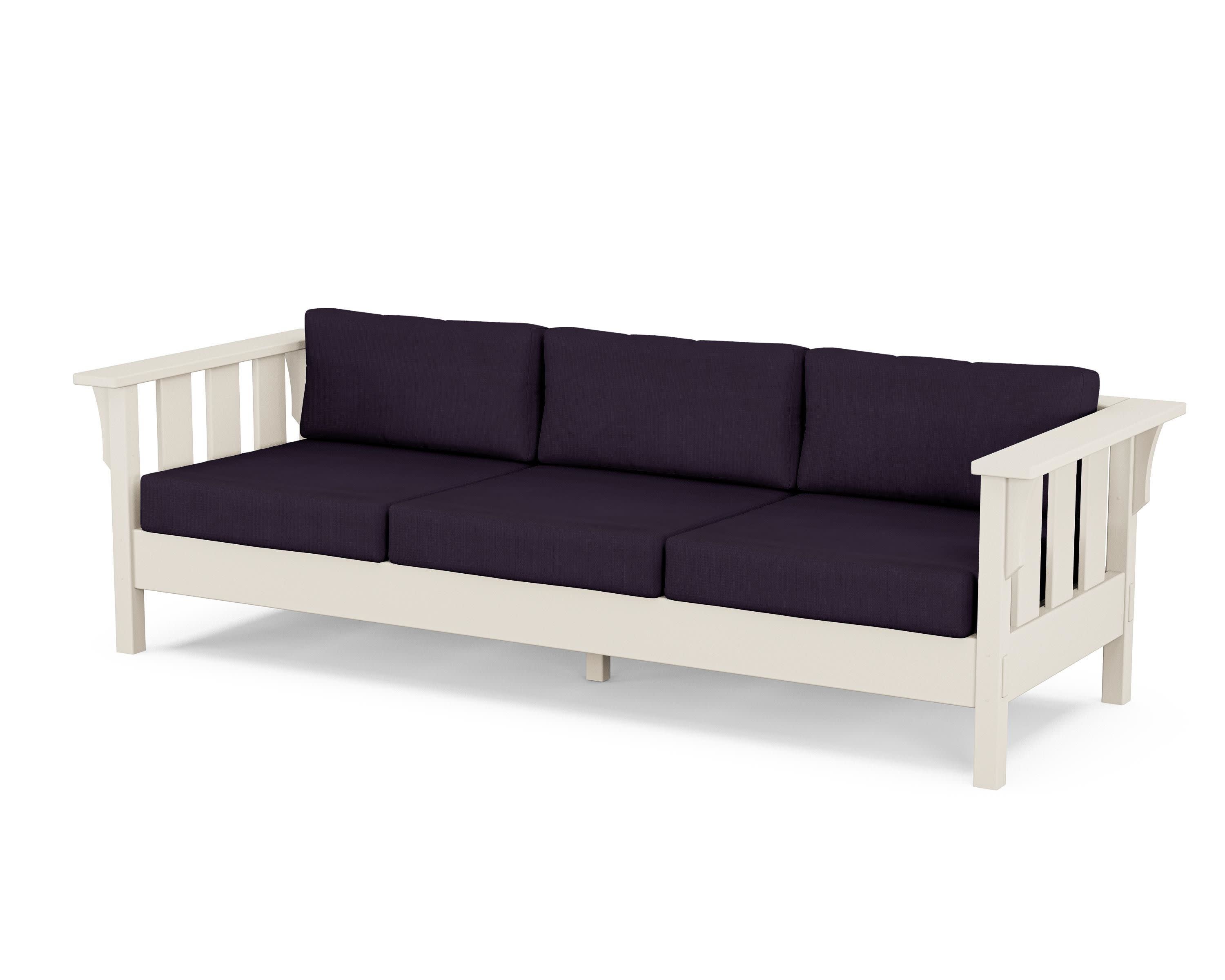 Acadia Deep Seating Sofa in Sand / Navy Linen