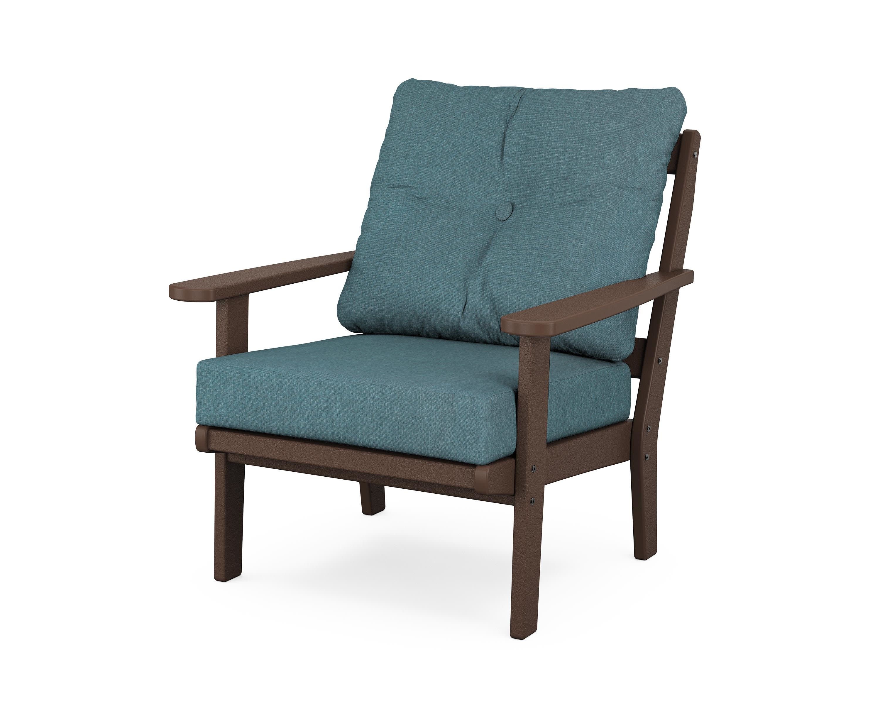 Mission Deep Seating Chair in Mahogany / Ocean Teal