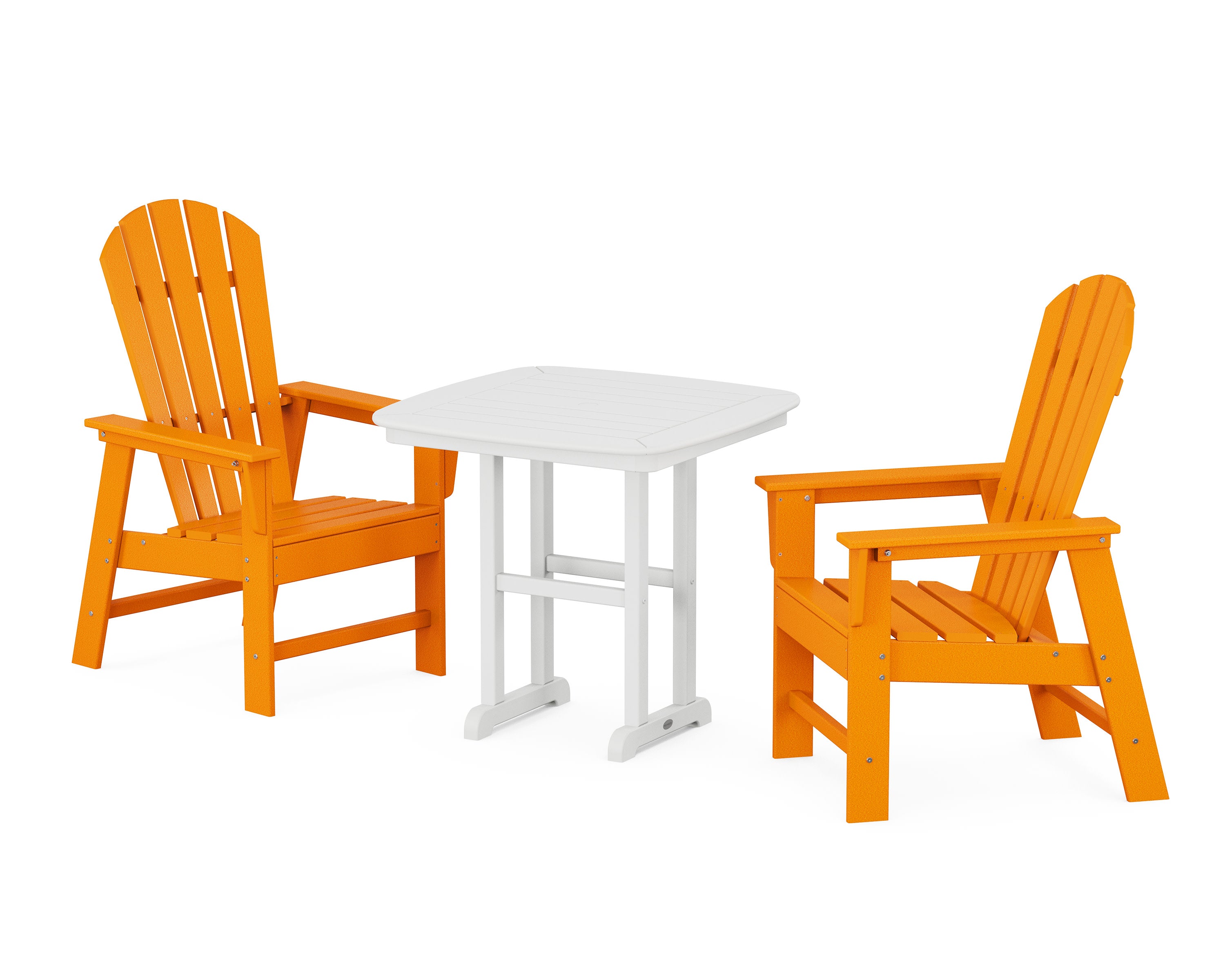 South Beach 3-Piece Dining Set in Tangerine / White