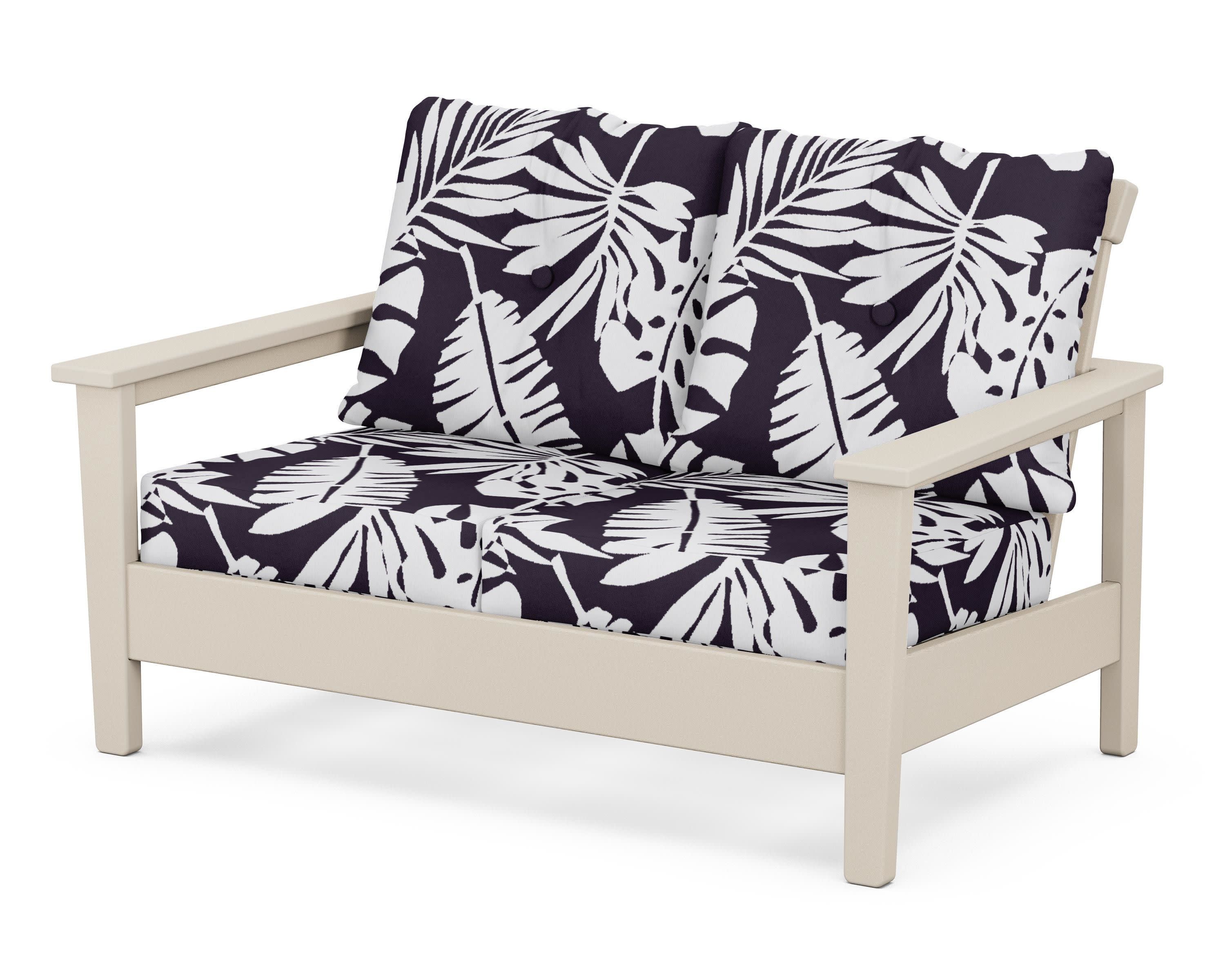 Prescott Deep Seating Loveseat in Sand / Leaf Navy
