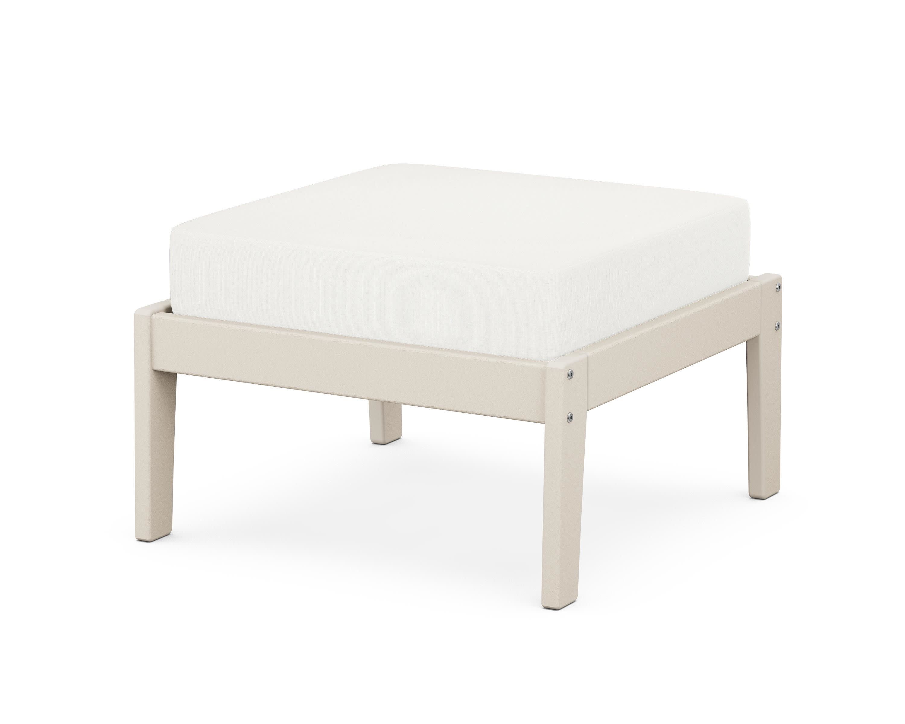 Deep Seating Ottoman in Sand / Natural Linen