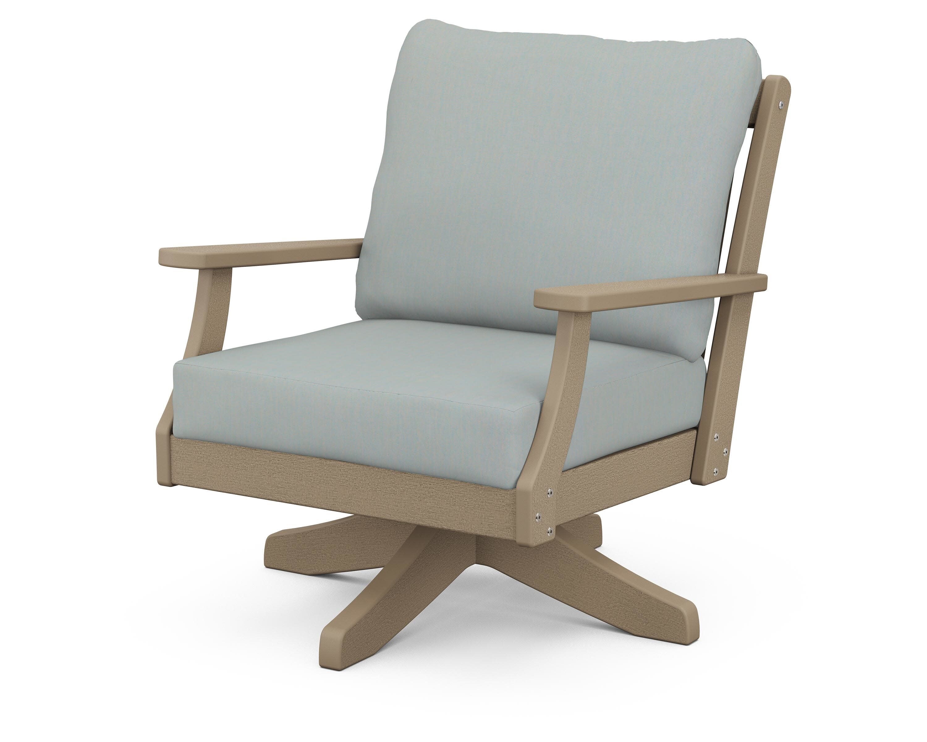 Braxton Deep Seating Swivel Chair in Vintage Sahara / Spa
