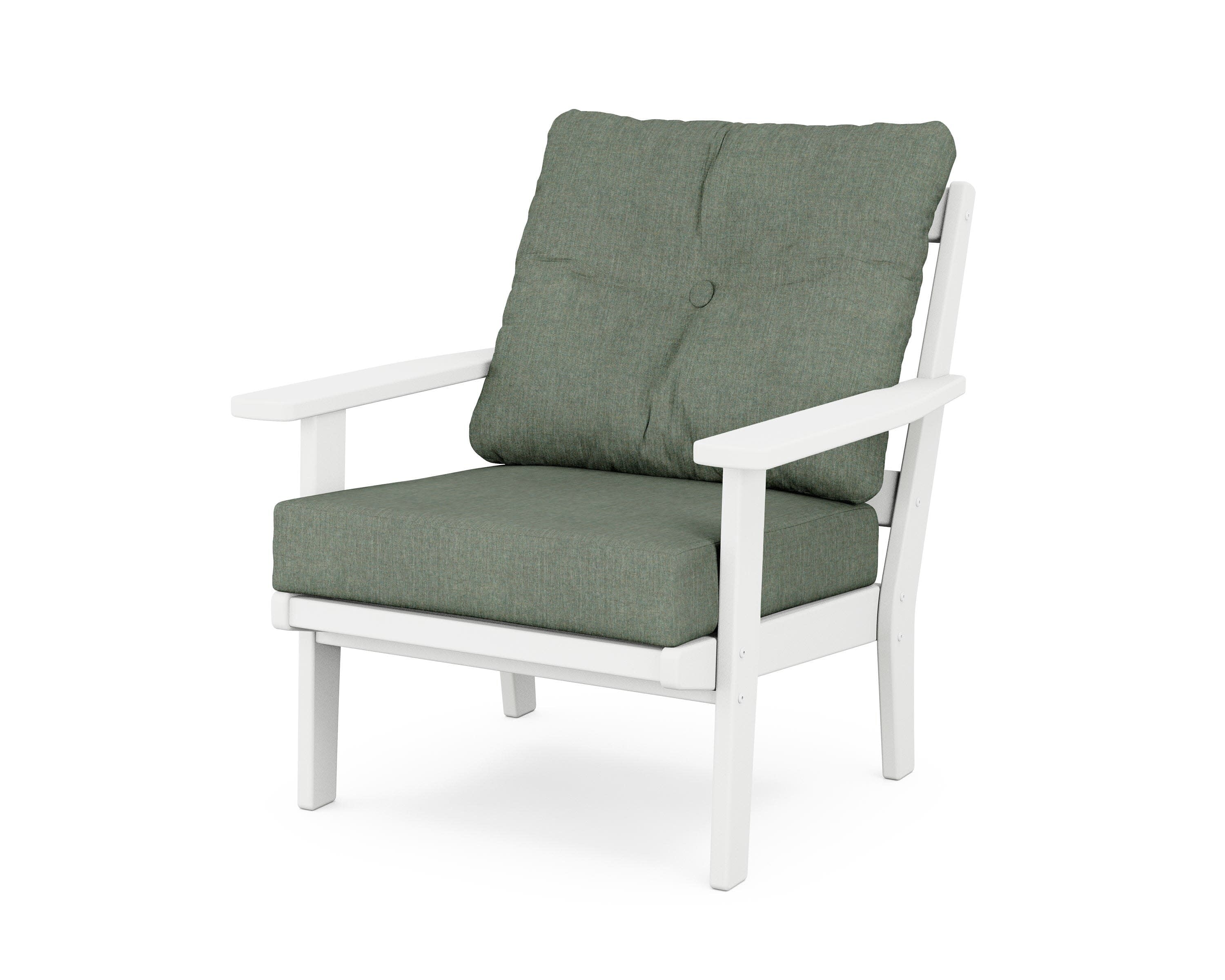 Oxford Deep Seating Chair in White / Cast Sage