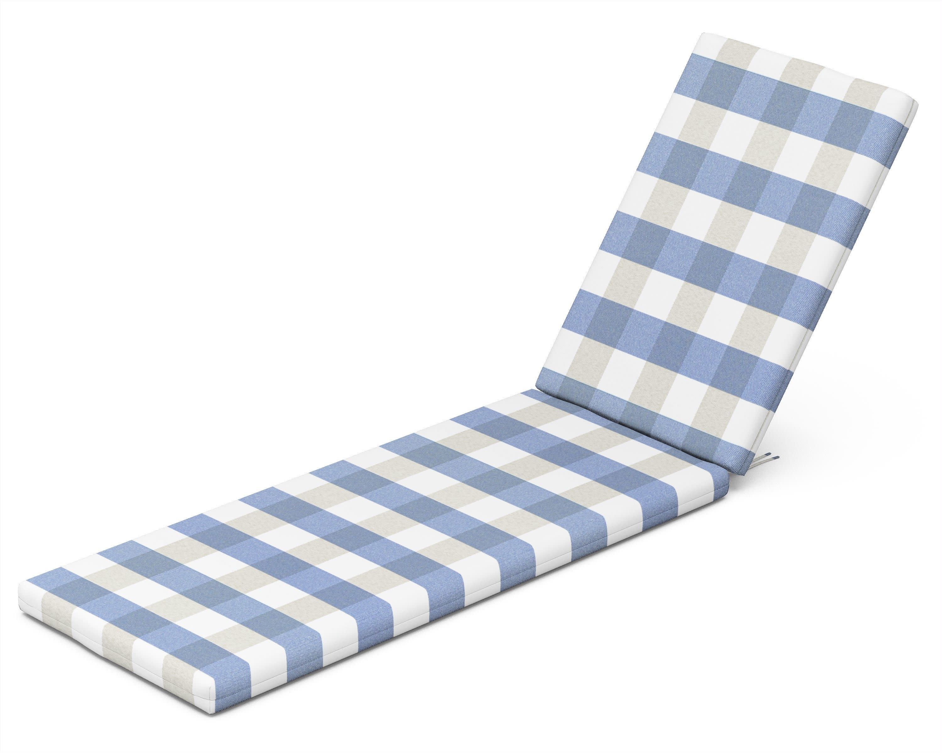Chaise Cushion in Buffalo Plaid Sky Blue