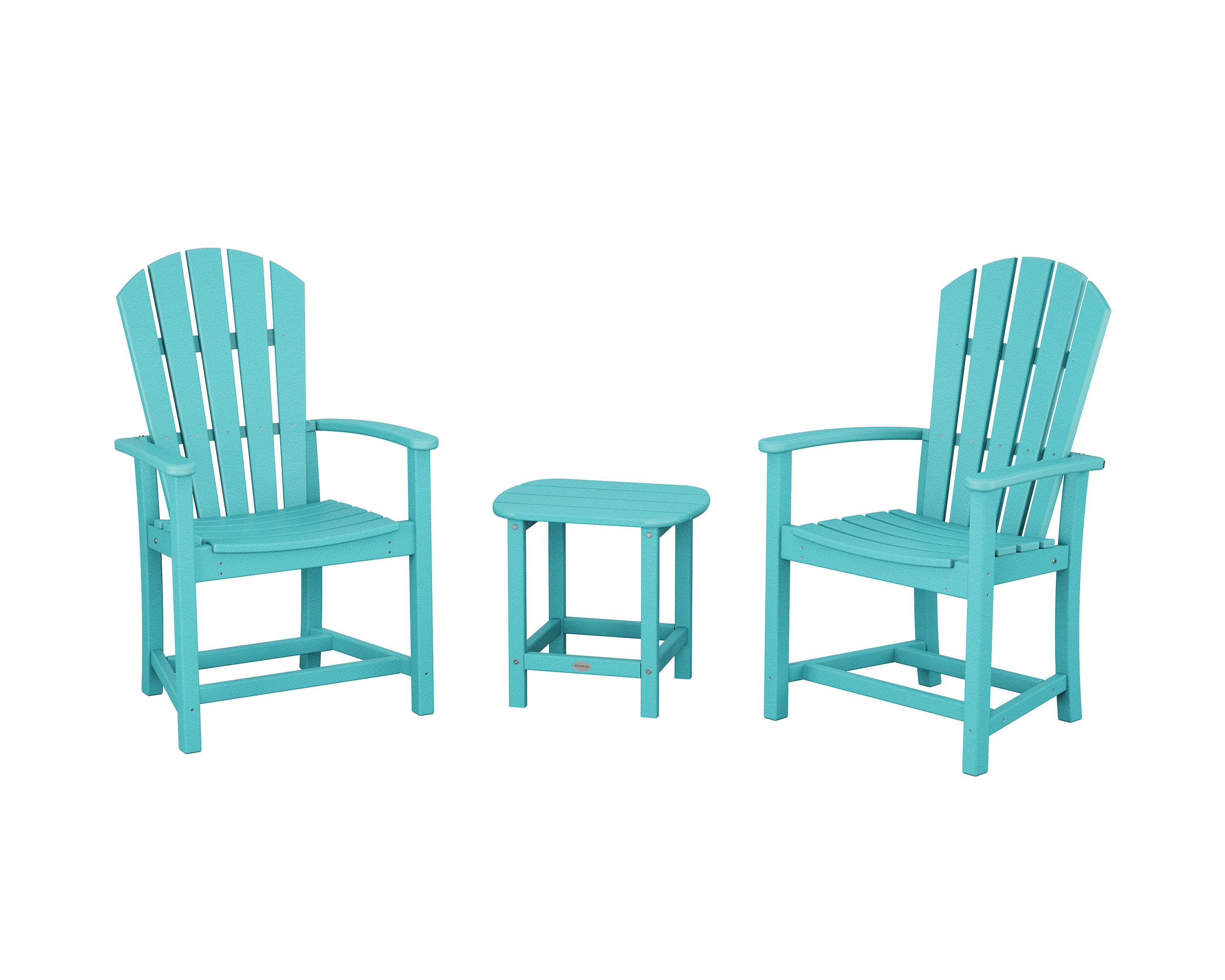 Palm Coast 3-Piece Upright Adirondack Chair Set in Aruba