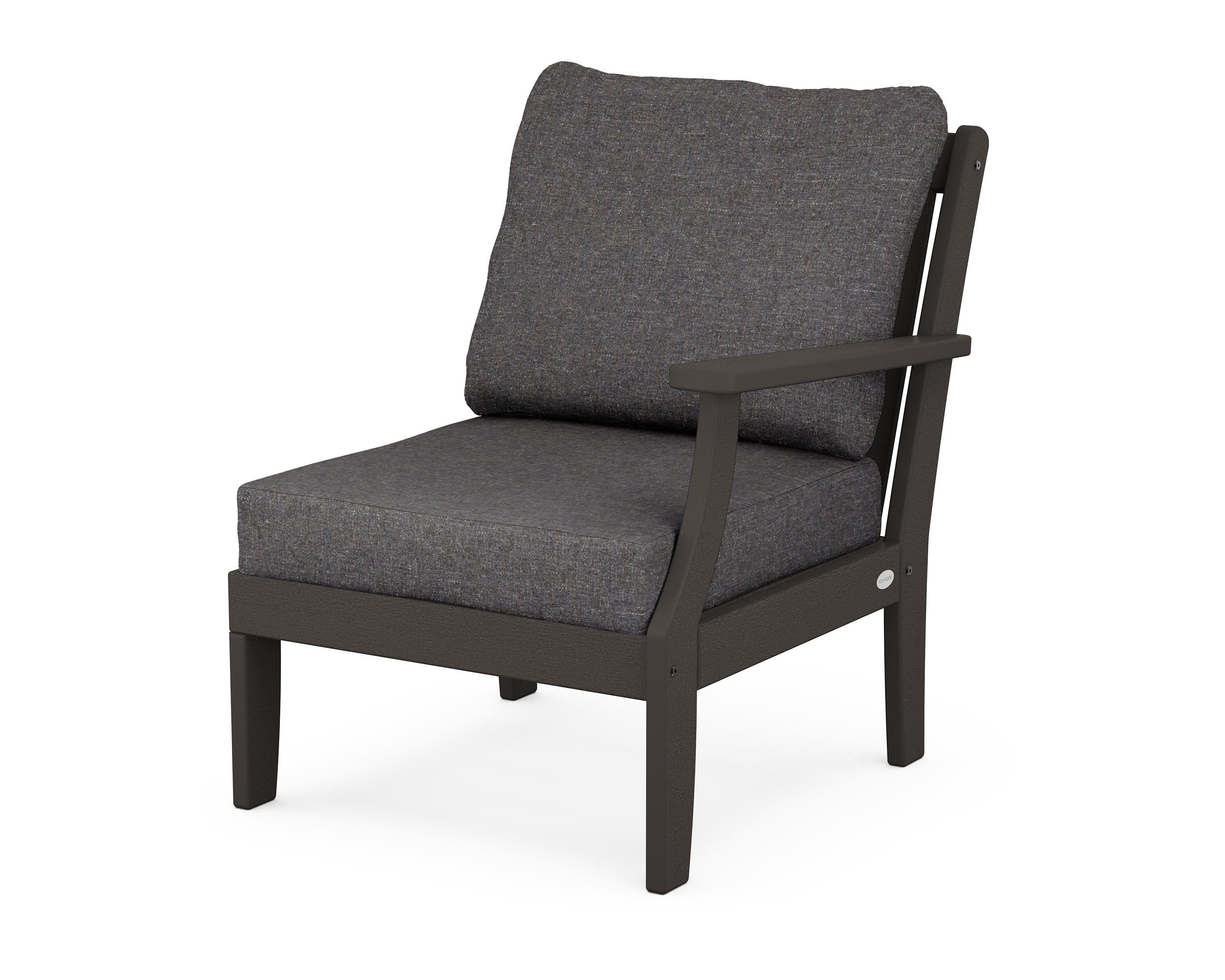 Braxton Modular Right Arm Chair in Vintage Coffee / Ash Charcoal