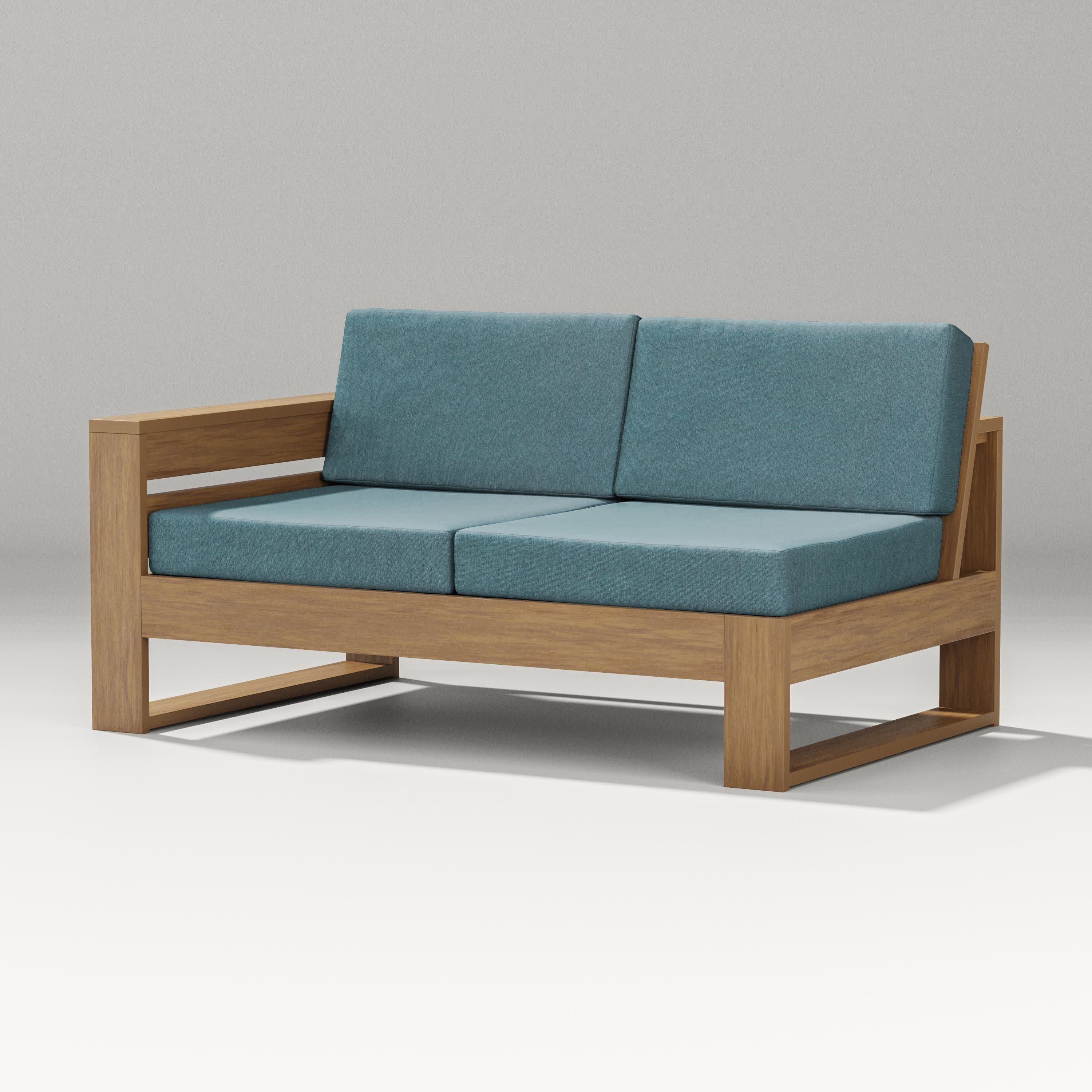 Latitude Modular Left Arm Loveseat in Natural / Ocean Teal
