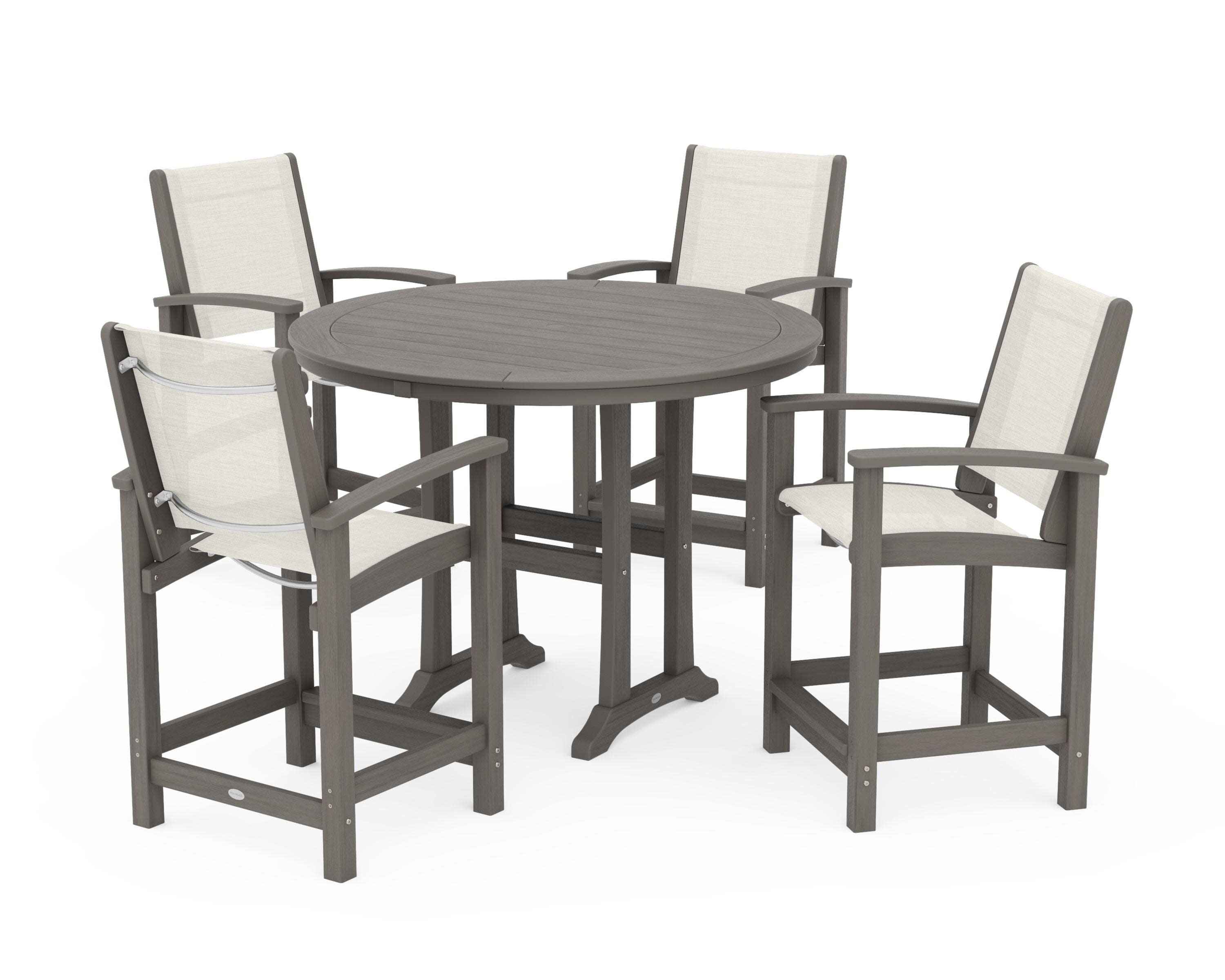 Coastal 5-Piece Counter Set in Driftwood / Parchment Sling