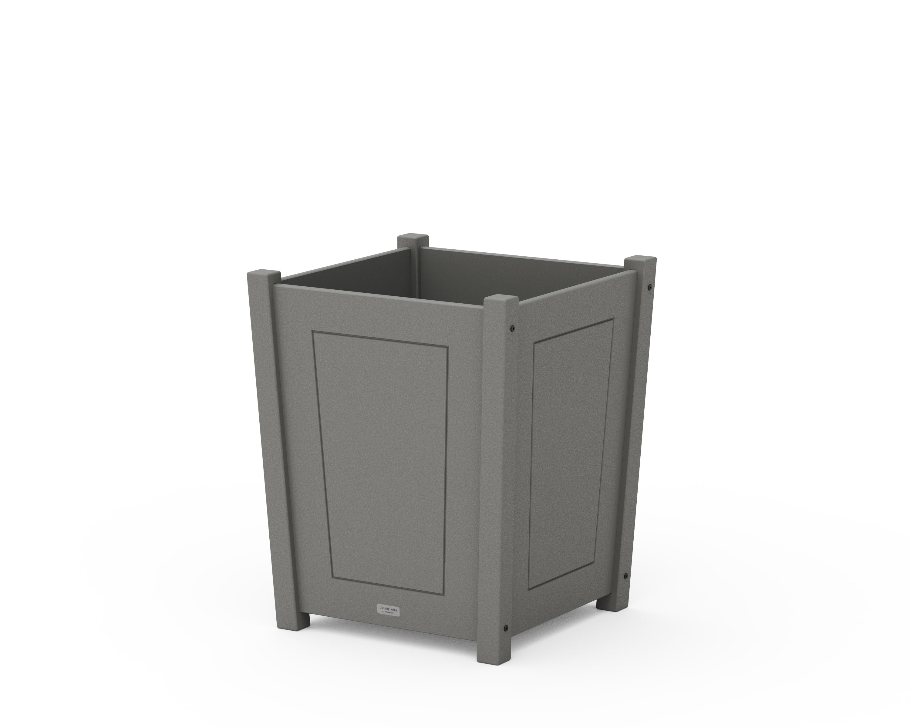 Country Living Large Tapered Square Short Planter Box in Slate Grey