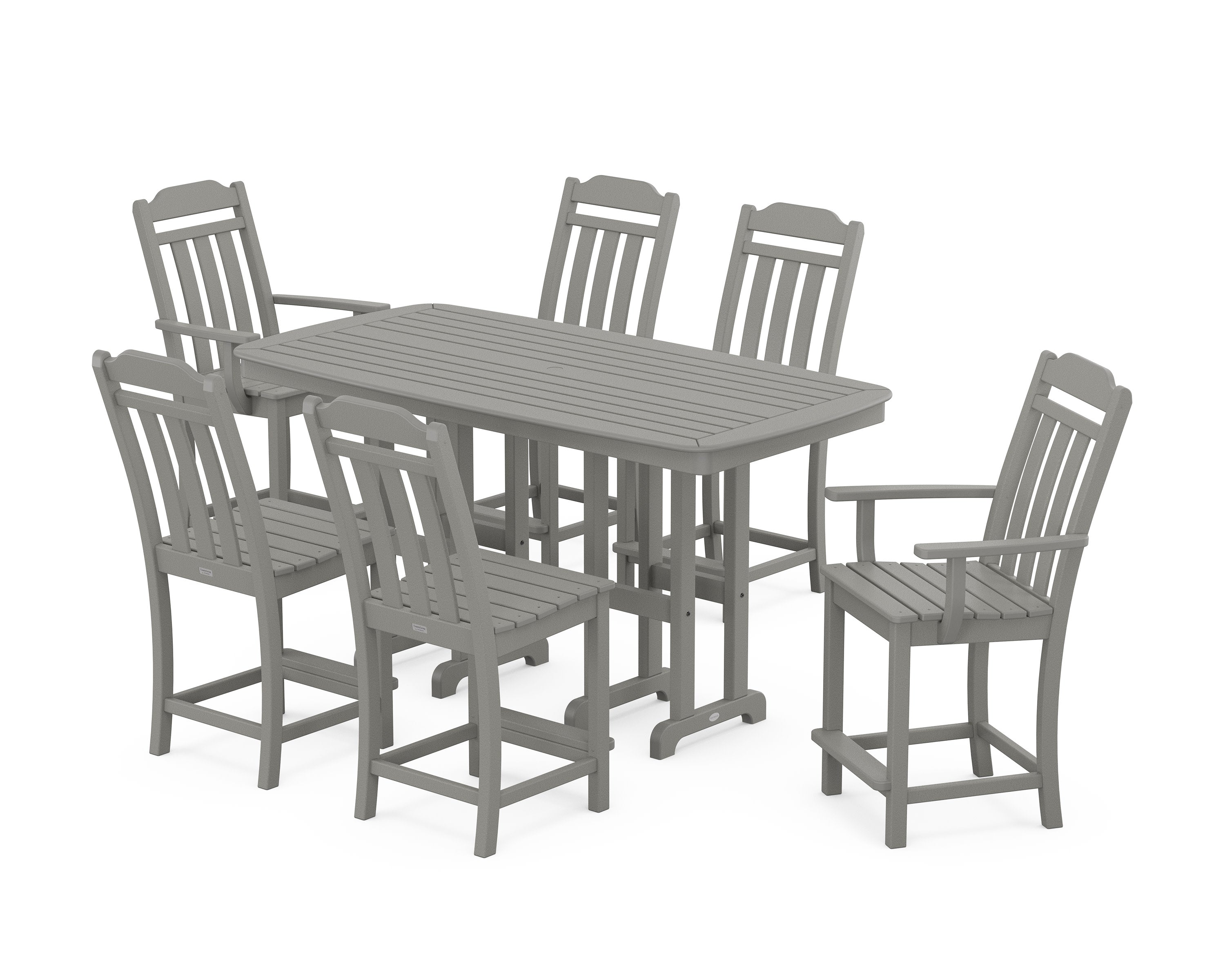 Cottage 7-Piece Counter Set in Slate Grey
