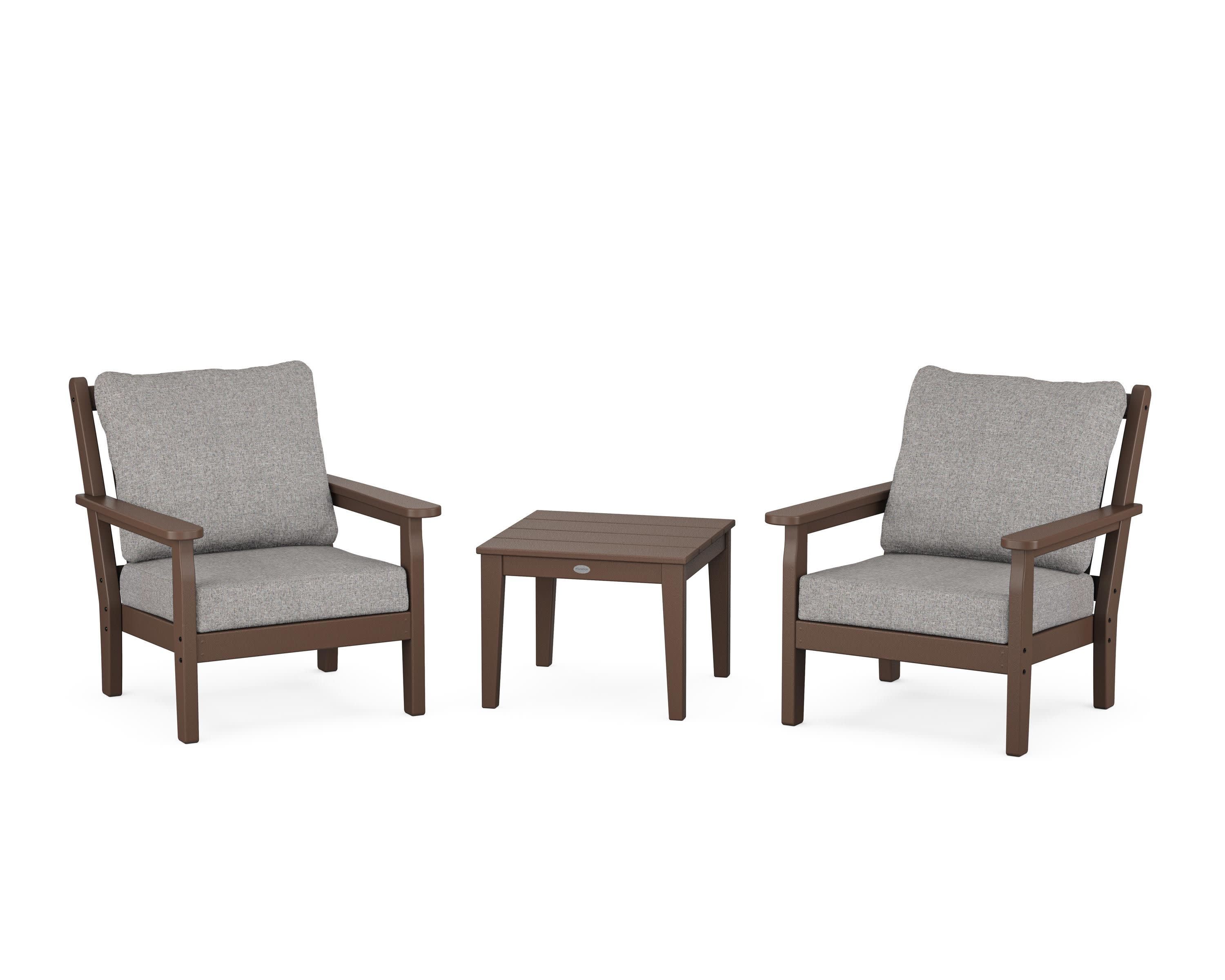 Chippendale 3-Piece Deep Seating Set in Mahogany / Grey Mist