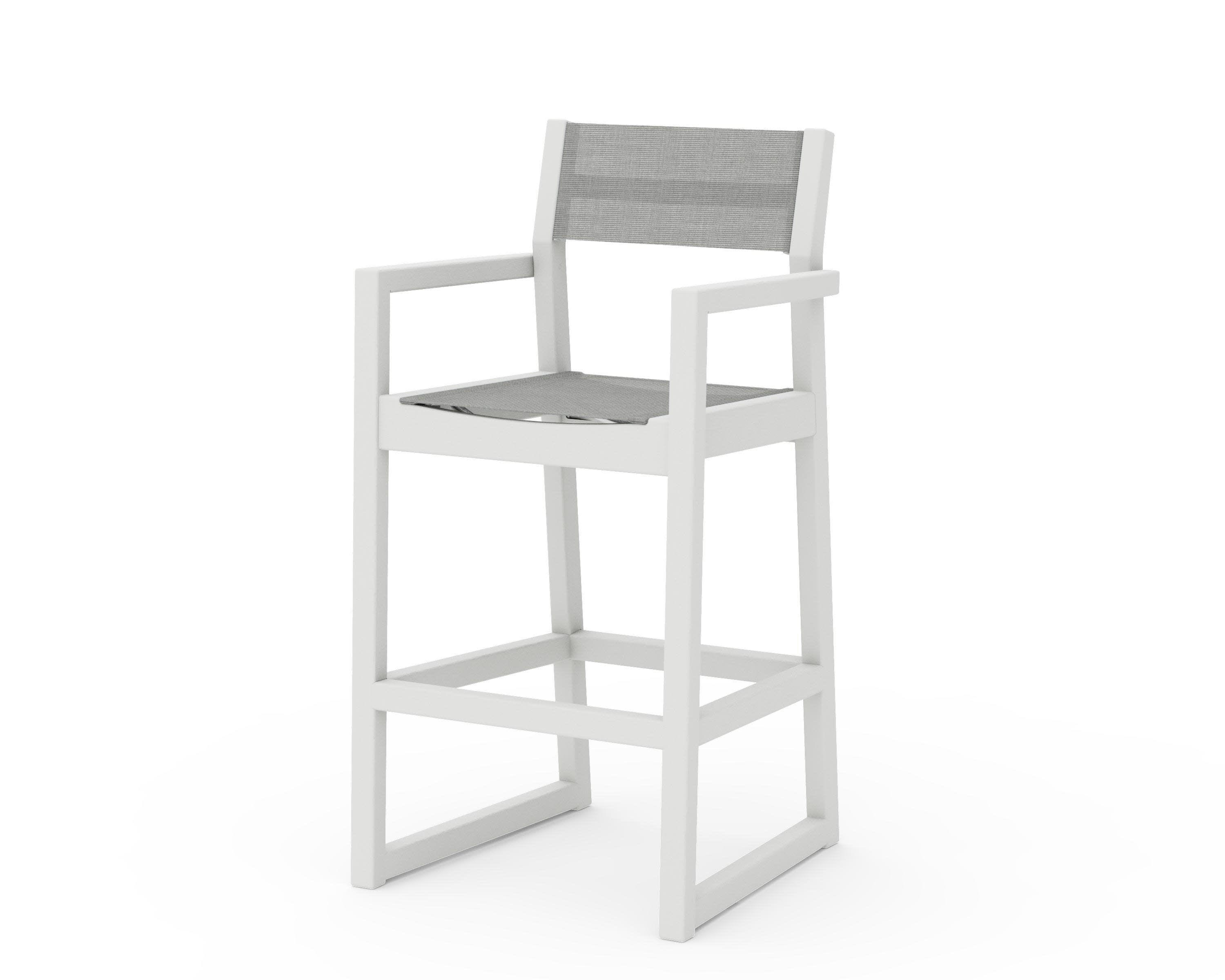 EDGE Sling Bar Arm Chair in Vintage White / Metallic Sling
