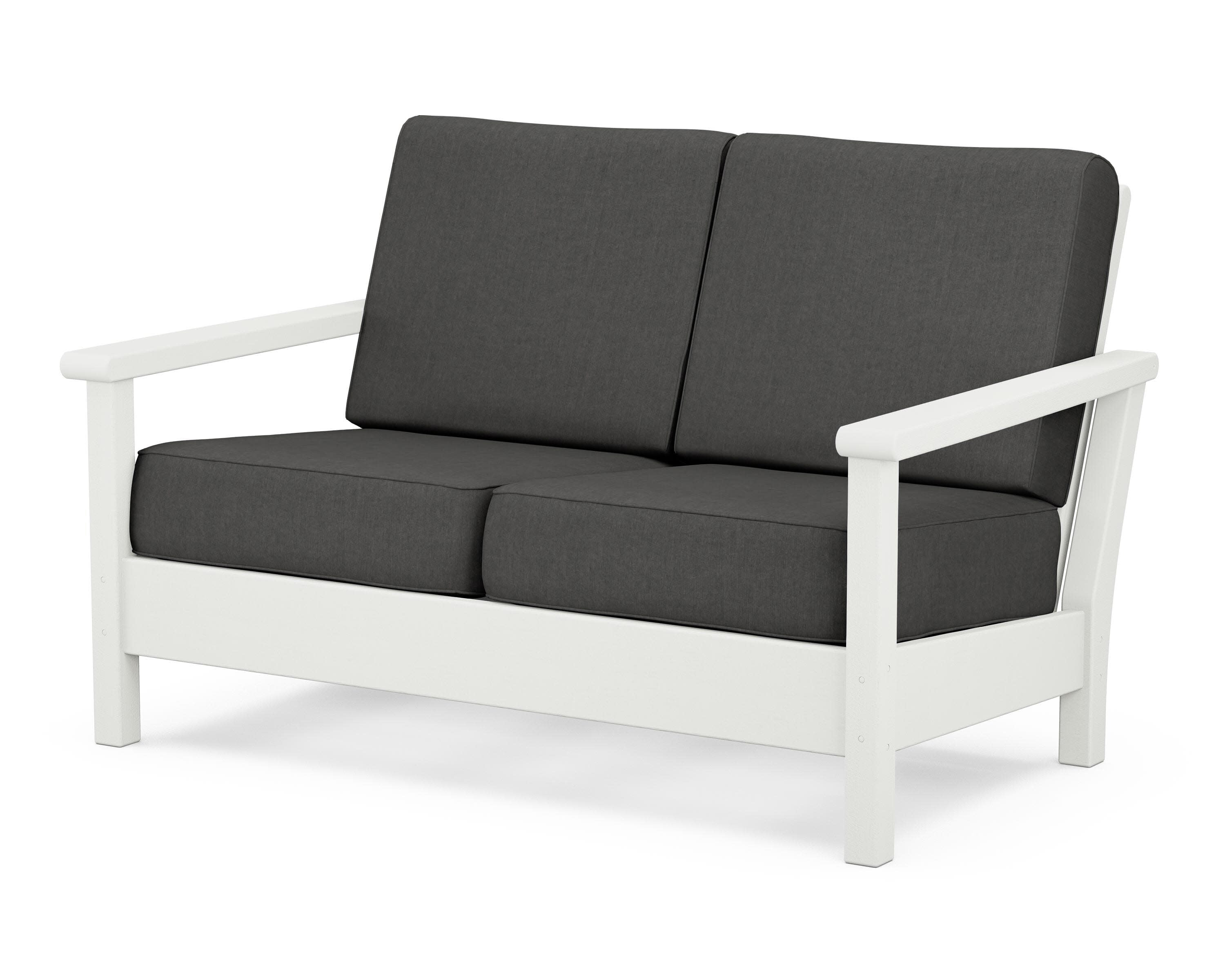 Harbour Deep Seating Loveseat in Vintage White / Spectrum Carbon