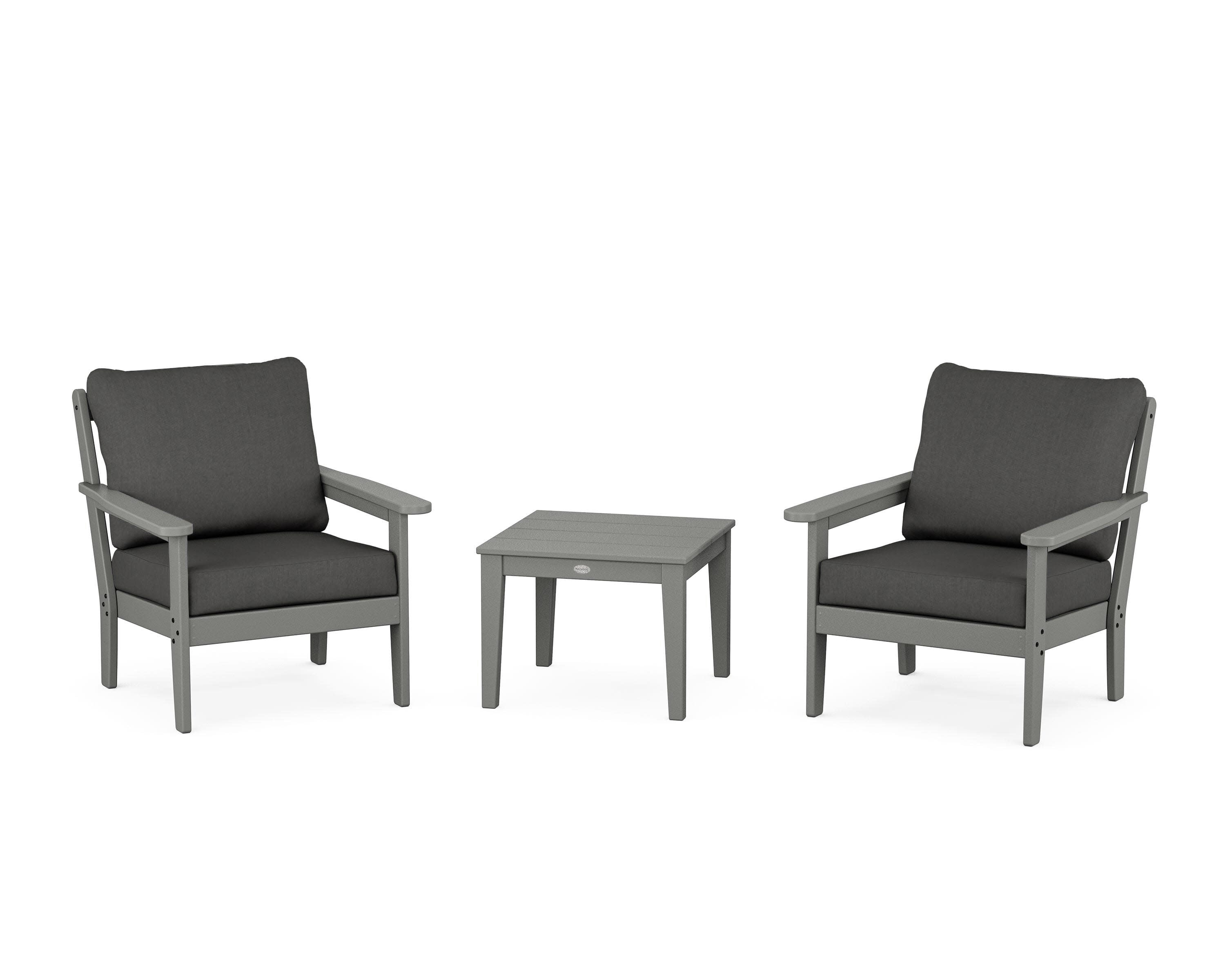 Cottage 3-Piece Deep Seating Set in Slate Grey / Spectrum Carbon