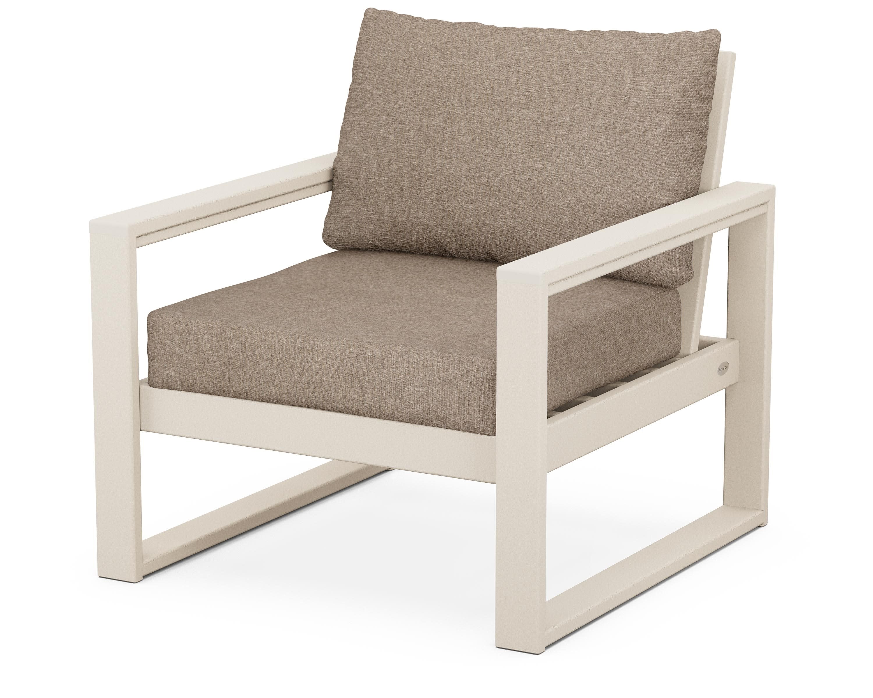 EDGE Club Chair in Sand / Spiced Burlap