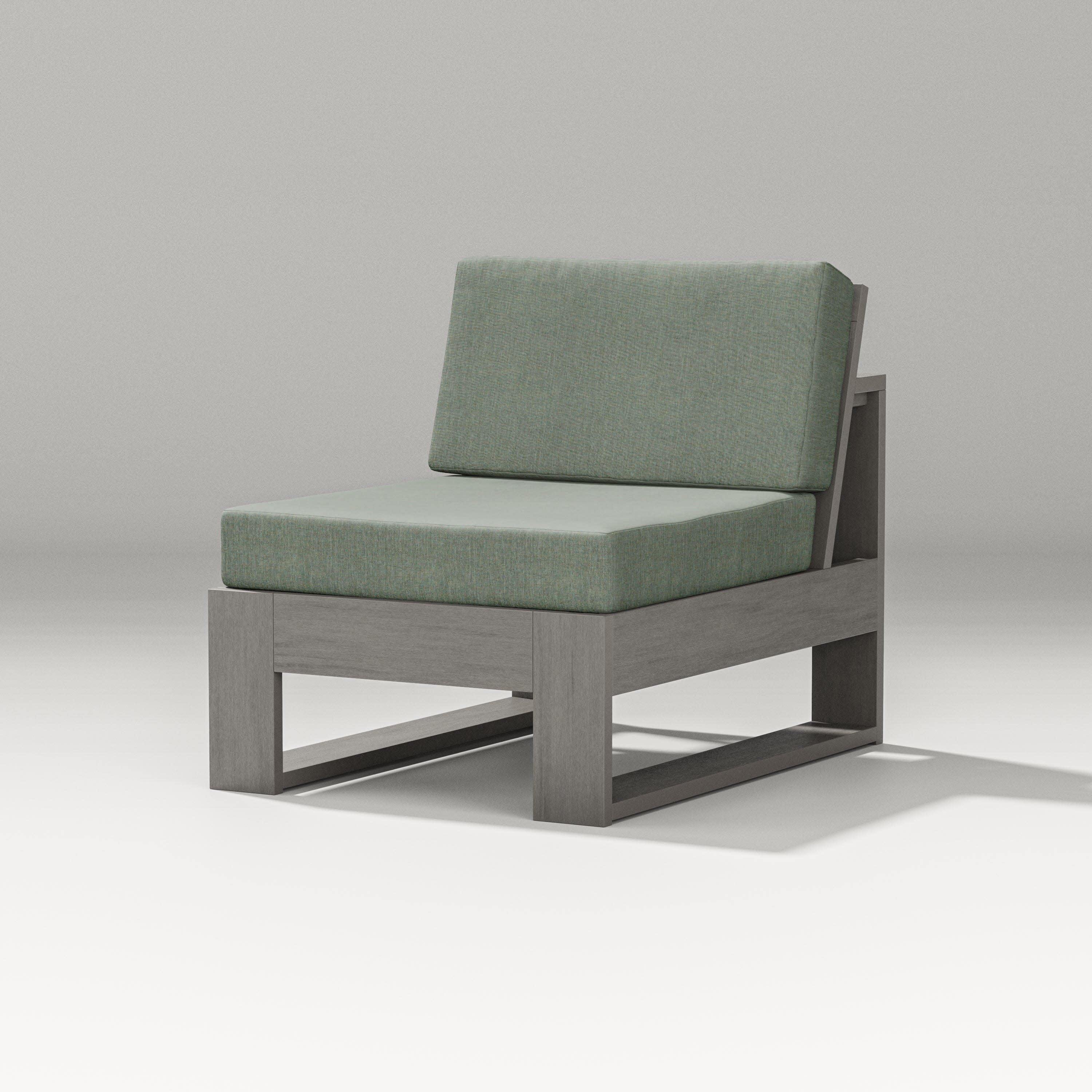 Latitude Modular Armless Chair in Driftwood / Cast Sage