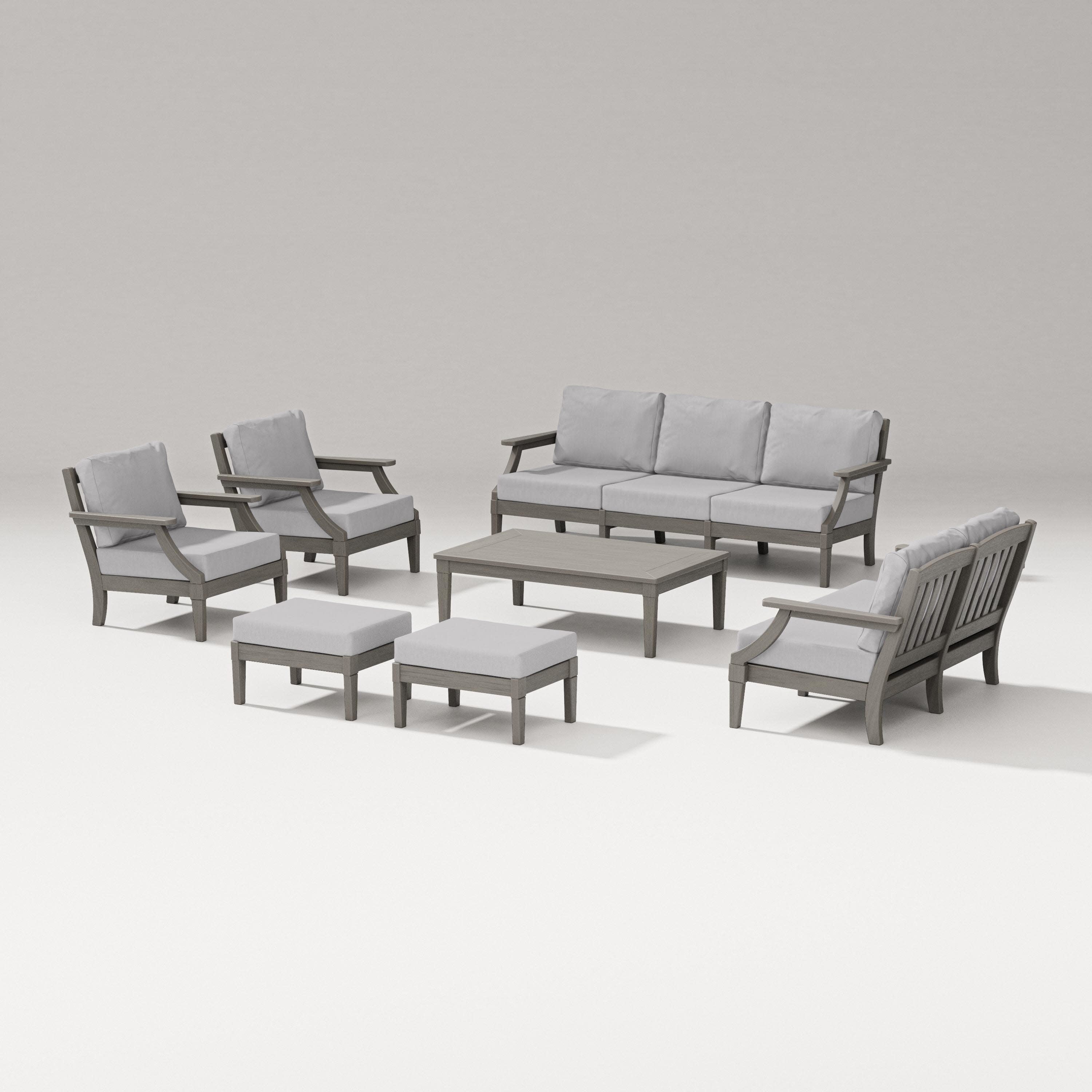 Estate 7-Piece Lounge Sofa Set in Driftwood / Granite