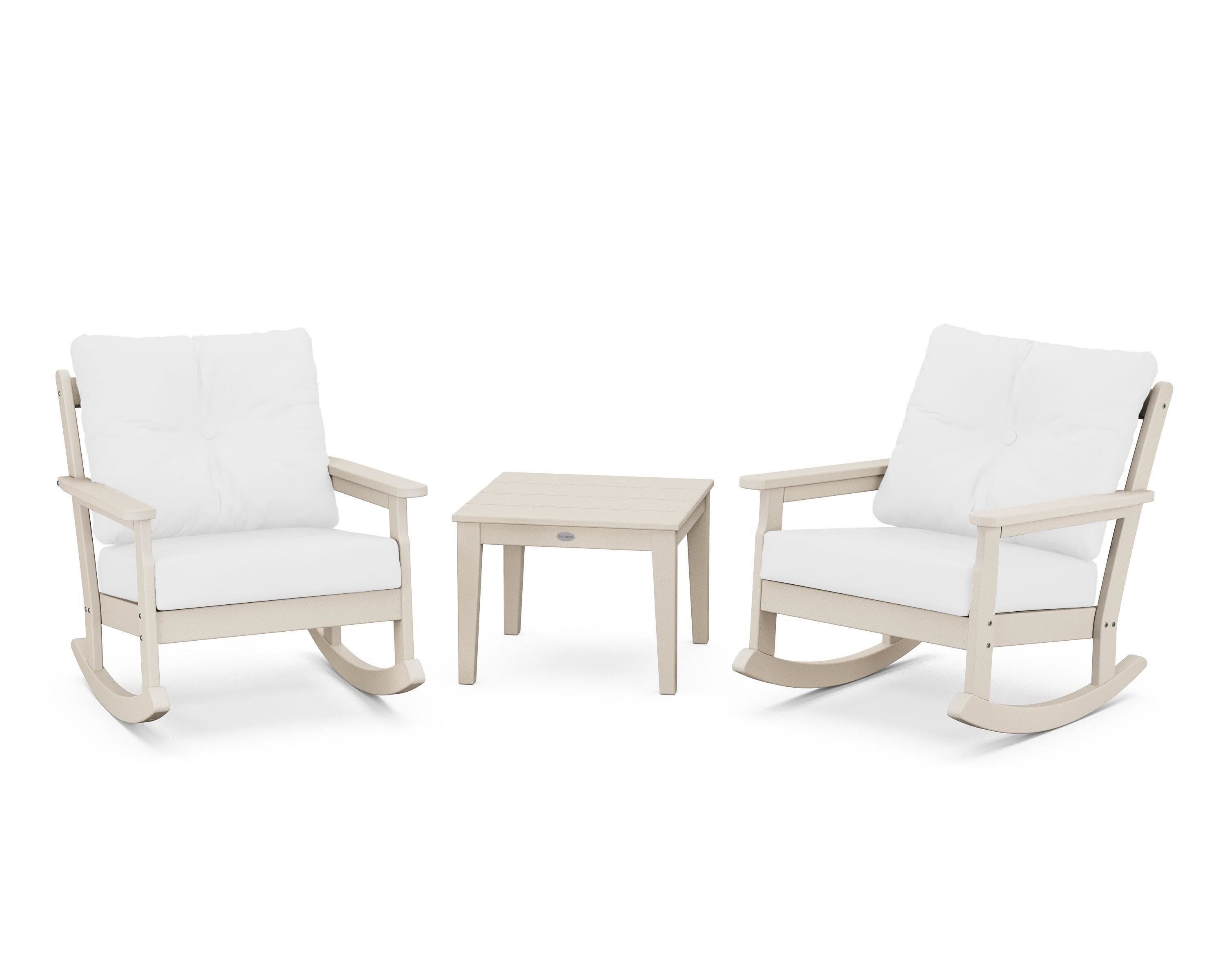 Vineyard 3-Piece Deep Seating Rocker Set in Sand / Natural