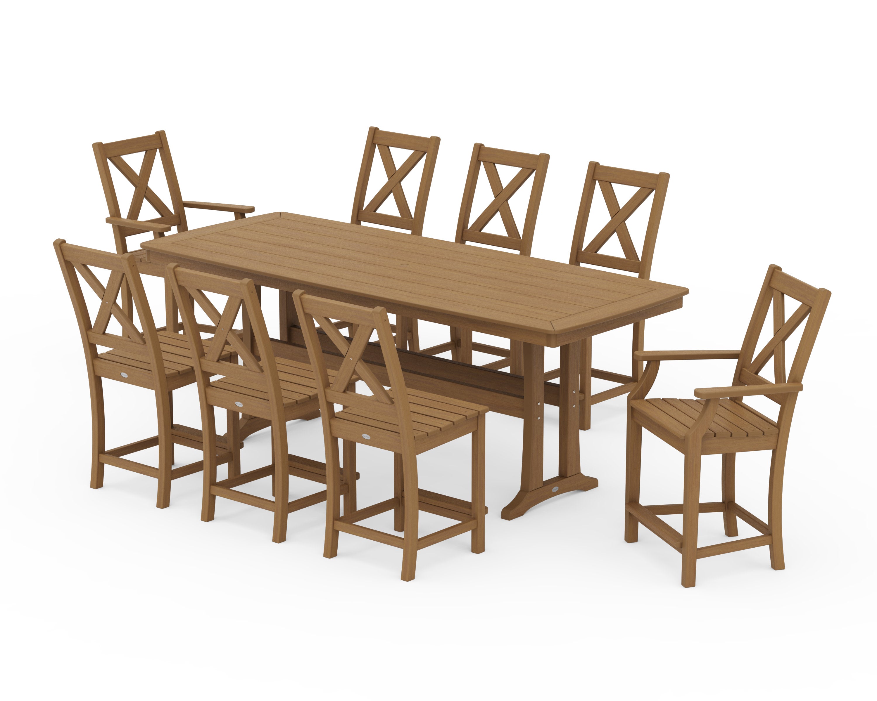 Braxton 9-Piece Counter Set with Trestle Legs in Natural