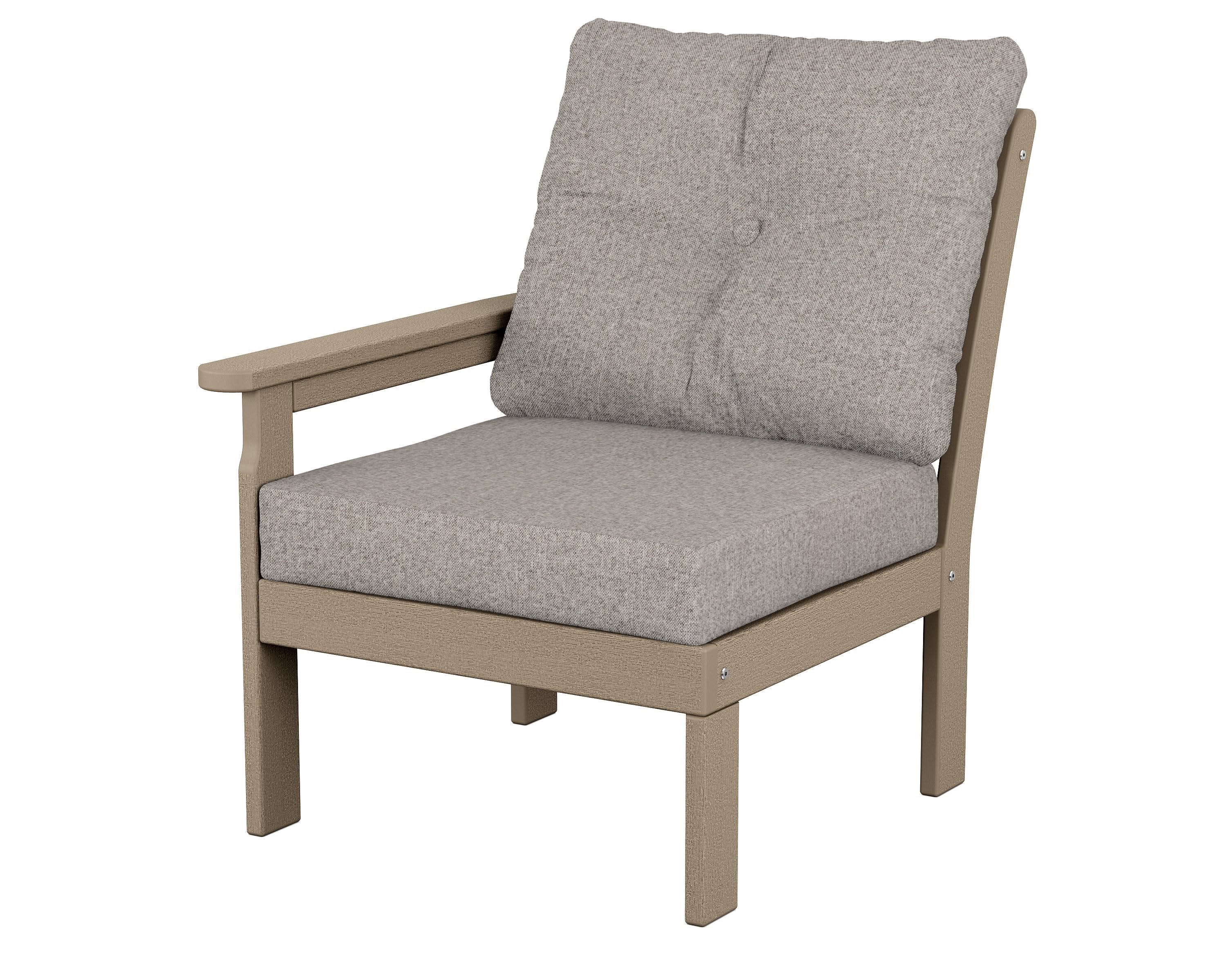 Vineyard Modular Left Arm Chair in Vintage Sahara / Weathered Tweed