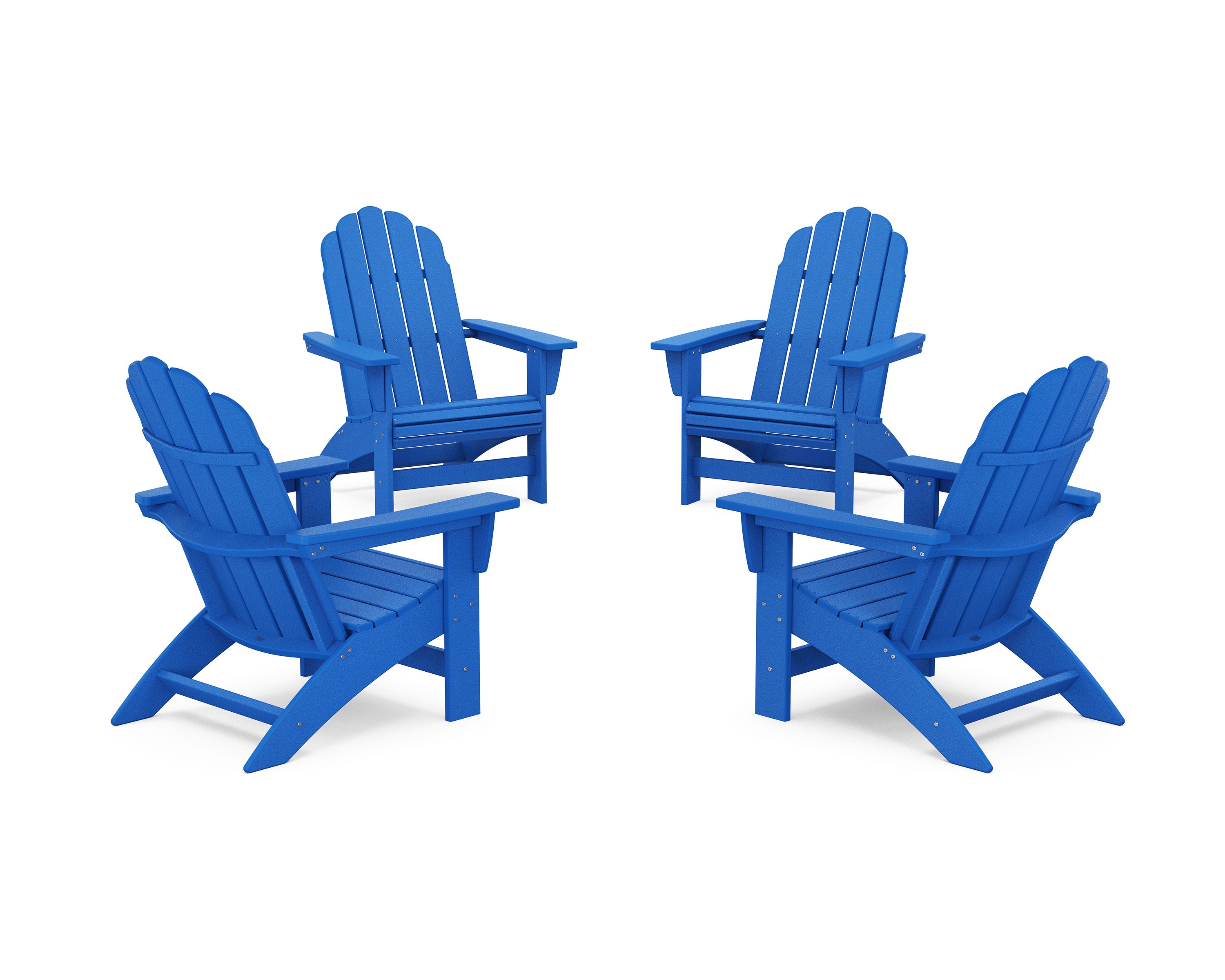 4-Piece Vineyard Grand Adirondack Chair Conversation Set in Pacific Blue