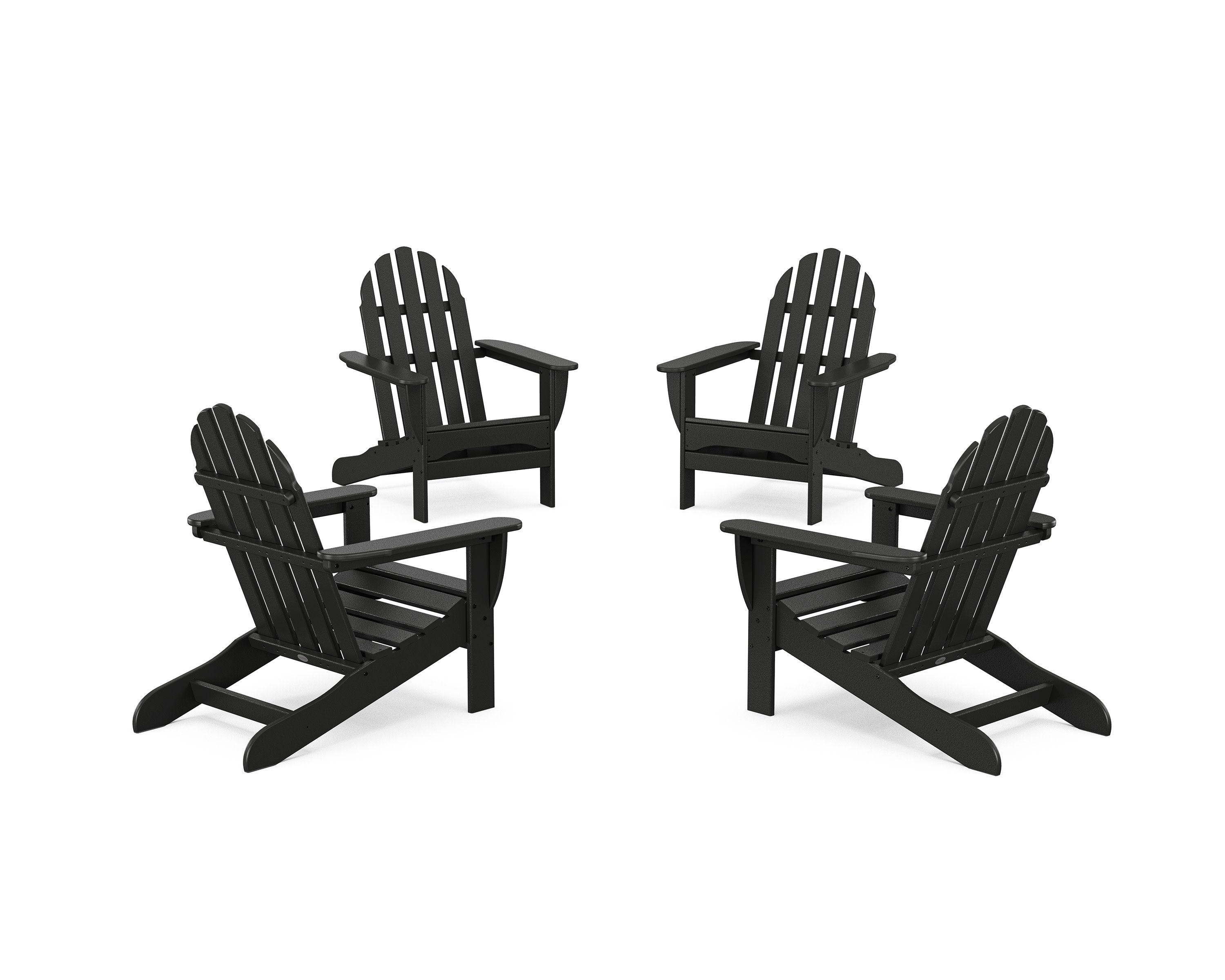 4-Piece Classic Adirondack Conversation Set in Black